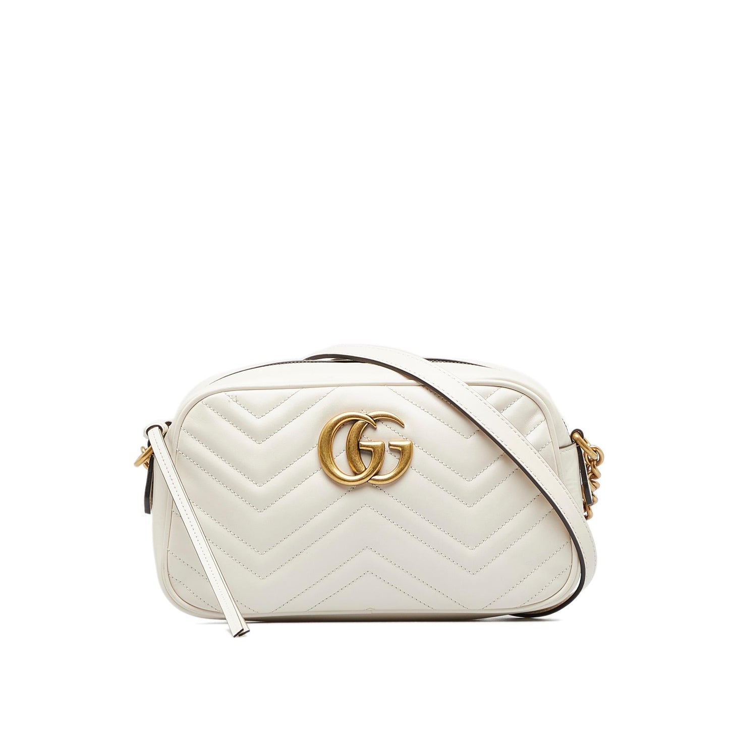 Gucci GG Marmont SHG-WnmqBb Matelasse Calf White Small Crossbody Bag