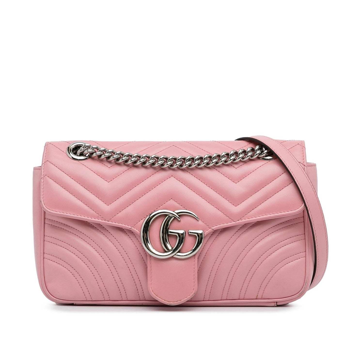Gucci GG Marmont SHG-3Rc6Ns Matelasse Calf Pink Small Crossbody Bag