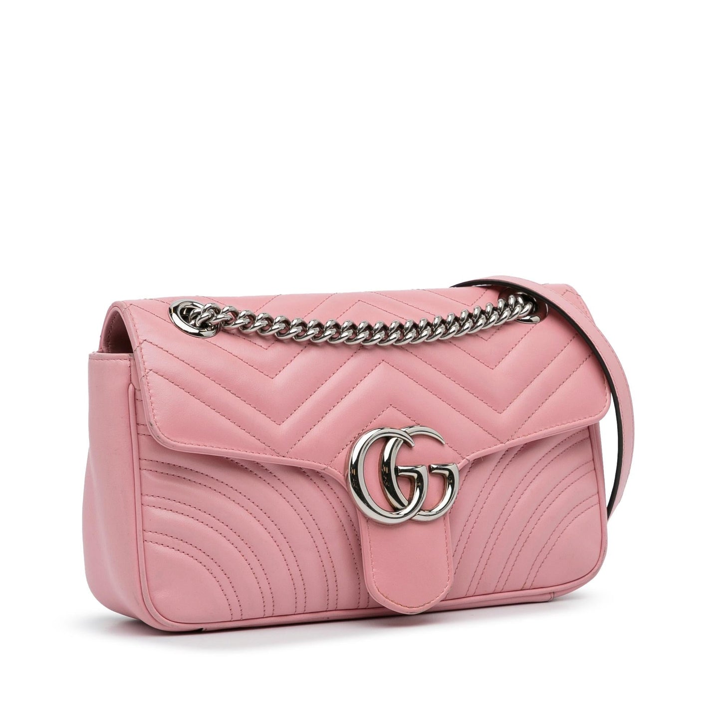 Gucci GG Marmont SHG-3Rc6Ns Matelasse Calf Pink Small Crossbody Bag