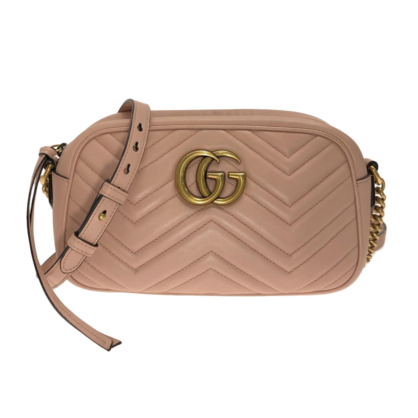 Gucci GG Marmont SHG-Nzgu8j Matelasse Calf Pink Small Crossbody Bag
