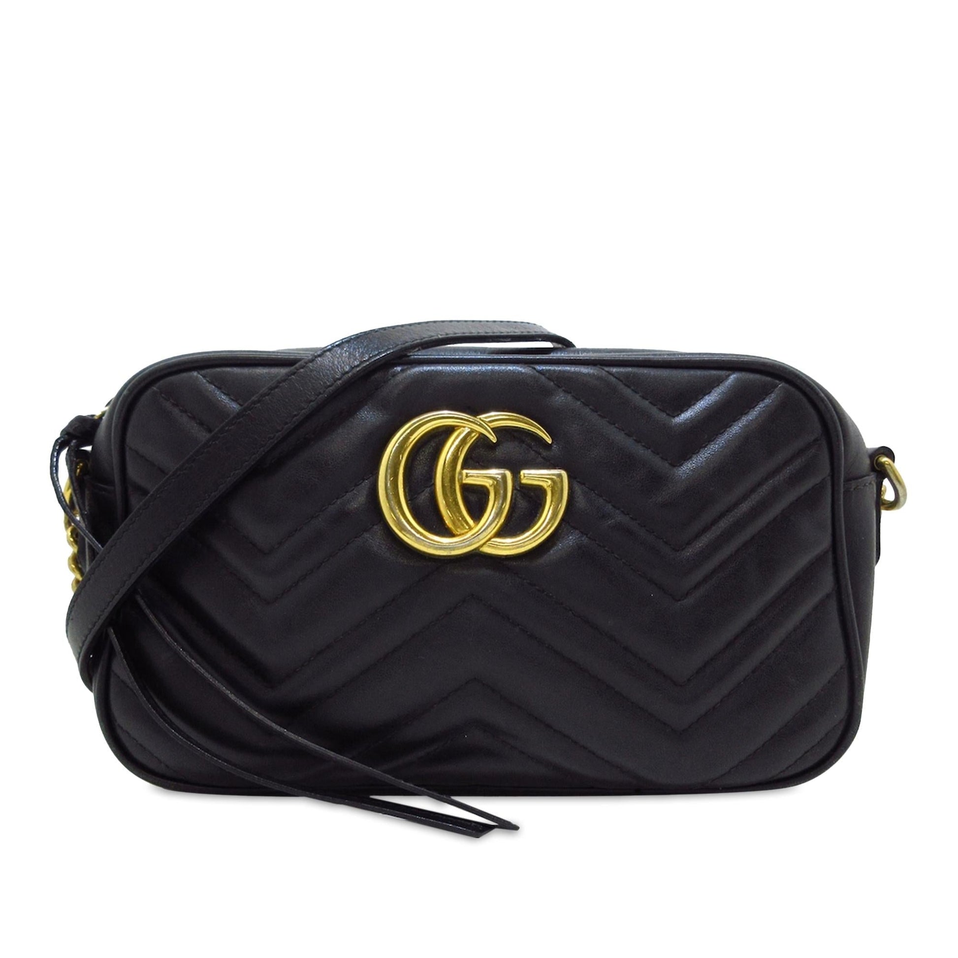 Gucci GG Marmont SHG-r0tGKV Matelasse Calf Black Small Crossbody Bag