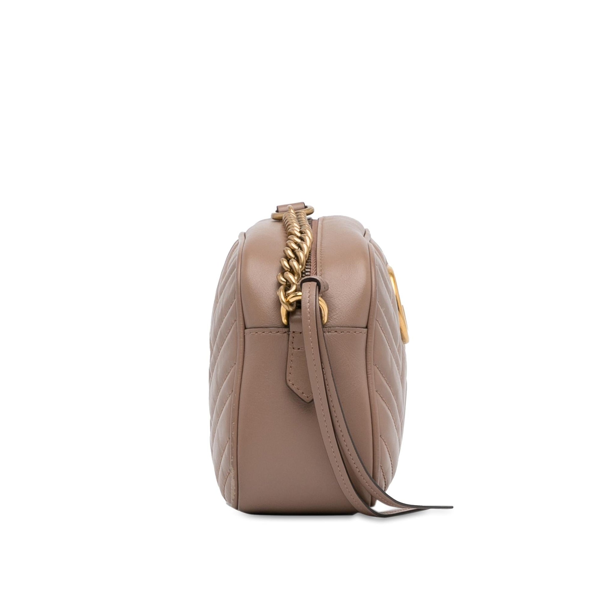 Gucci GG Marmont SHG-g9CwWf Matelasse Calf Brown Small Crossbody Bag