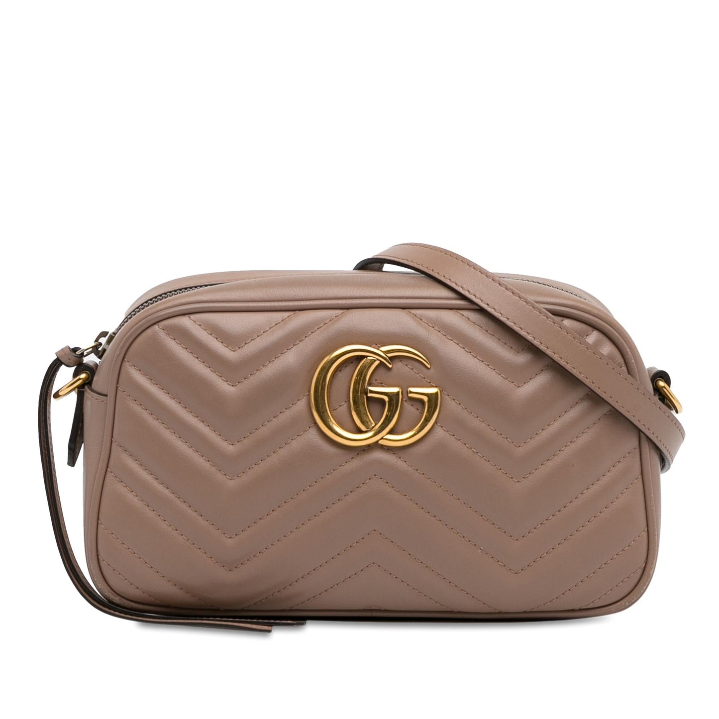 Gucci GG Marmont SHG-g9CwWf Matelasse Calf Brown Small Crossbody Bag