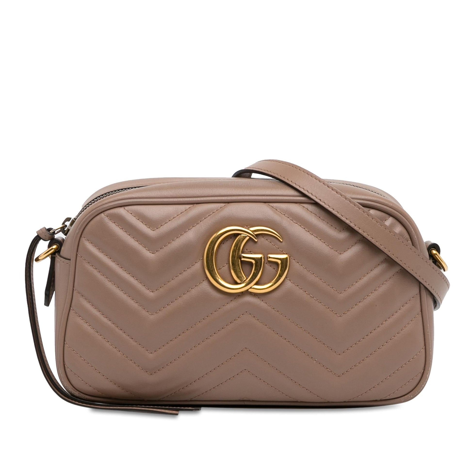 Gucci GG Marmont SHG-g9CwWf Matelasse Calf Brown Small Crossbody Bag