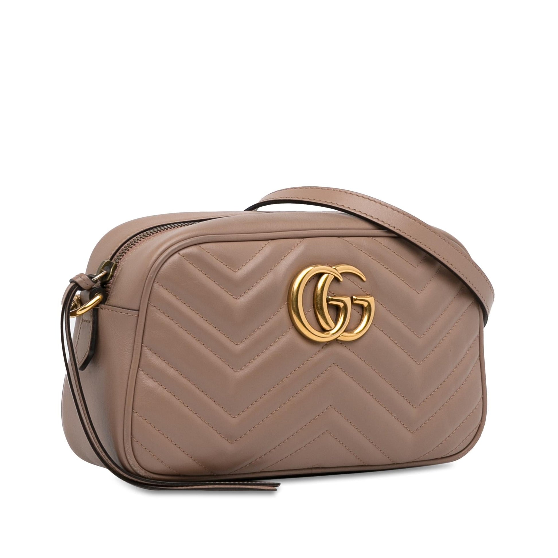 Gucci GG Marmont SHG-g9CwWf Matelasse Calf Brown Small Crossbody Bag