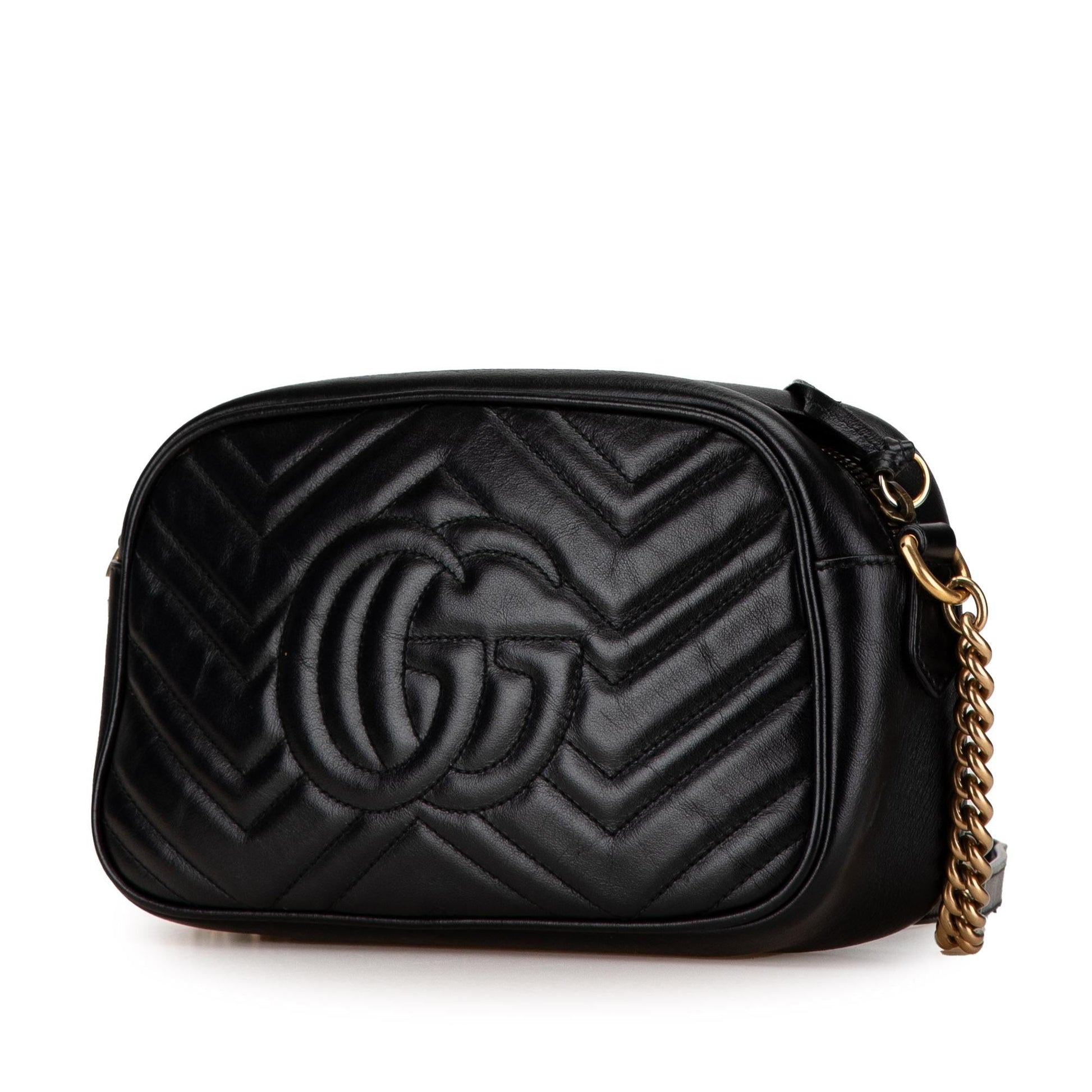 Gucci GG Marmont SHG-mS95r0 Matelasse Calf Black Small Crossbody Bag