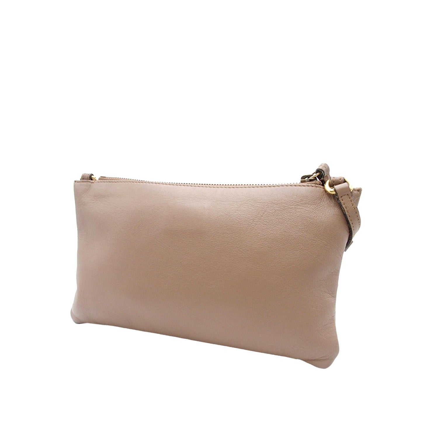 Gucci GG Marmont Double Zip Pochette Matelasse Calf Brown Small Crossbody Bag
