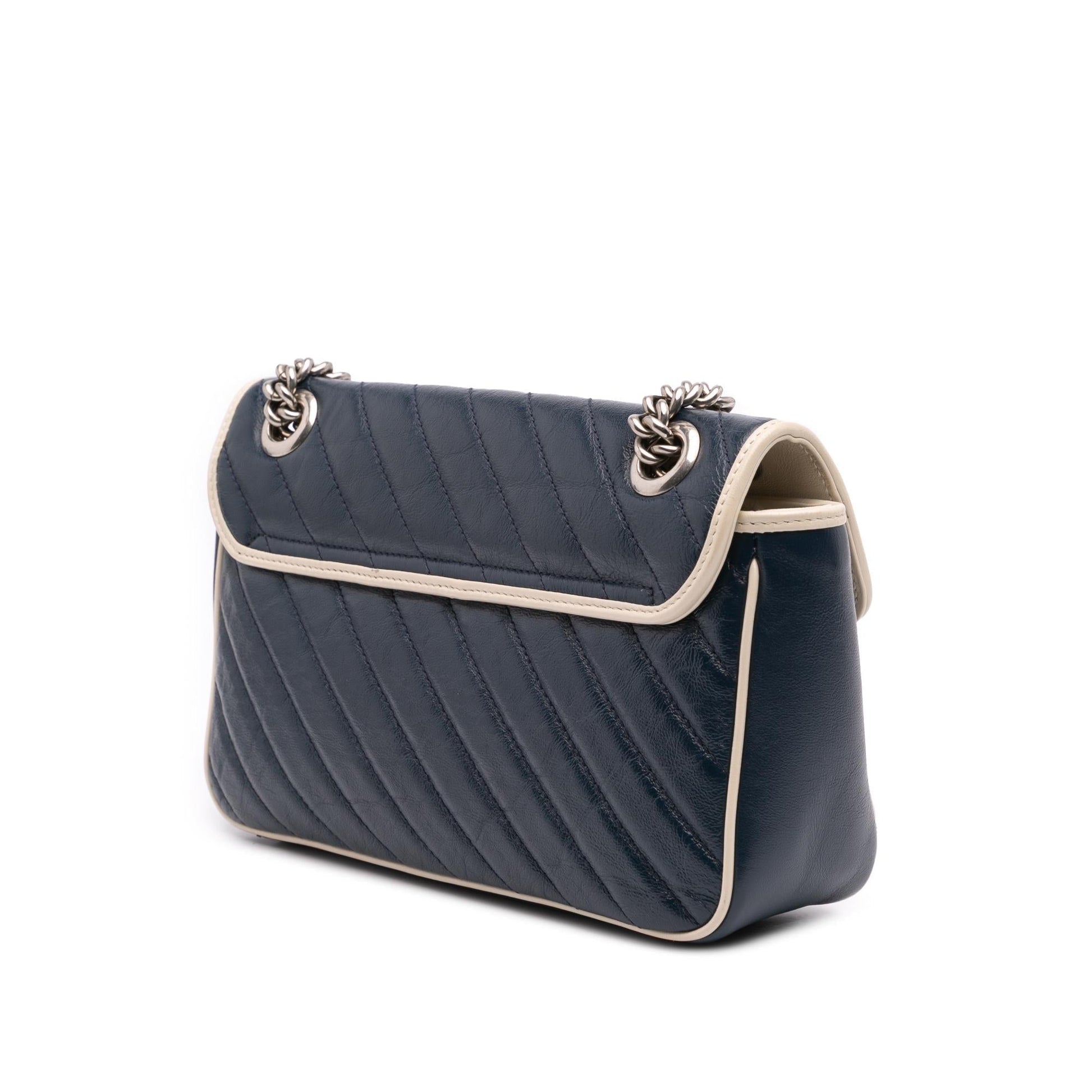 Gucci GG Marmont Torchon Flap Matelasse Leather Calf White Crossbody Bag Crossbody 2