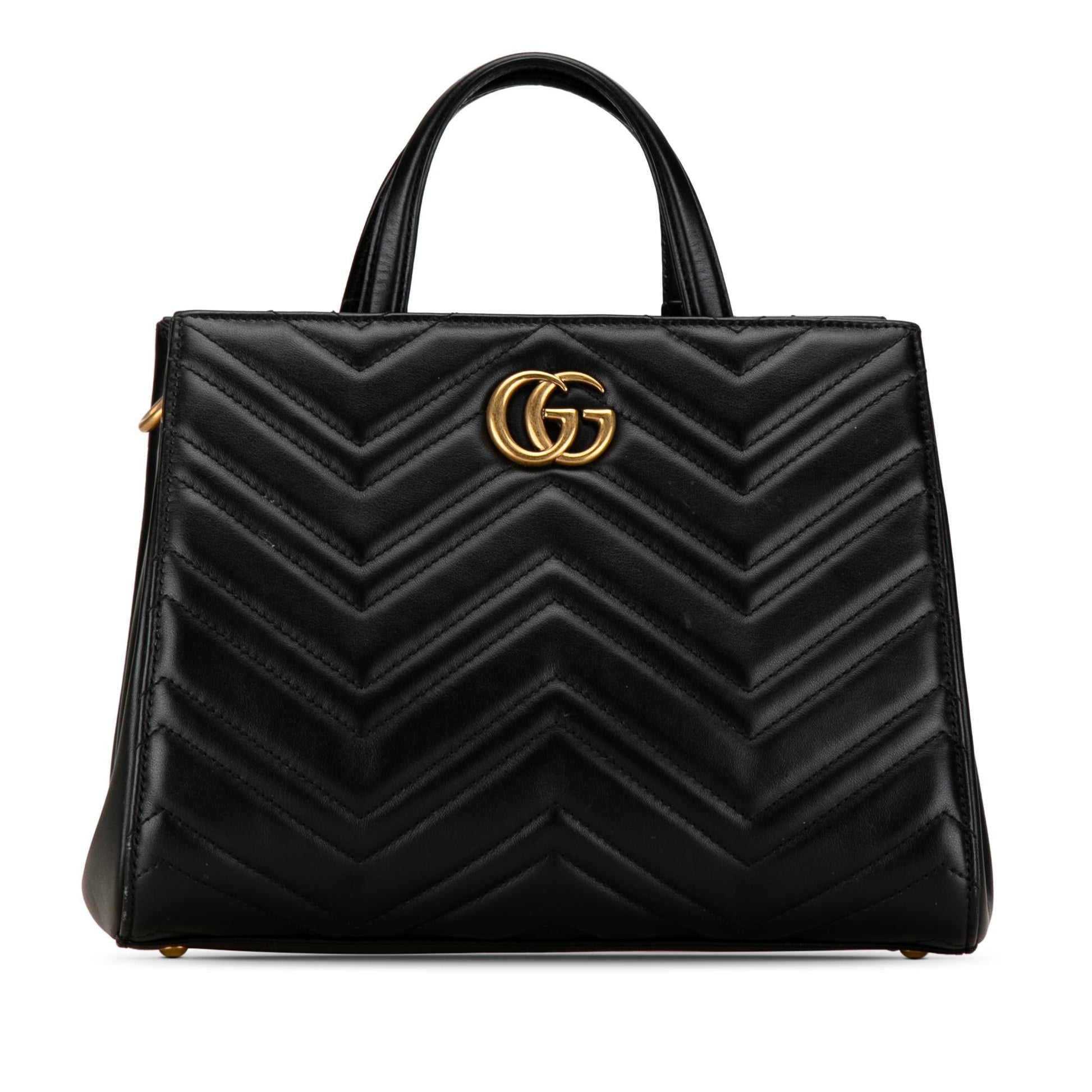 Gucci GG Marmont SHG-SEH8S6 Matelasse Calf Black Small Tote Bag