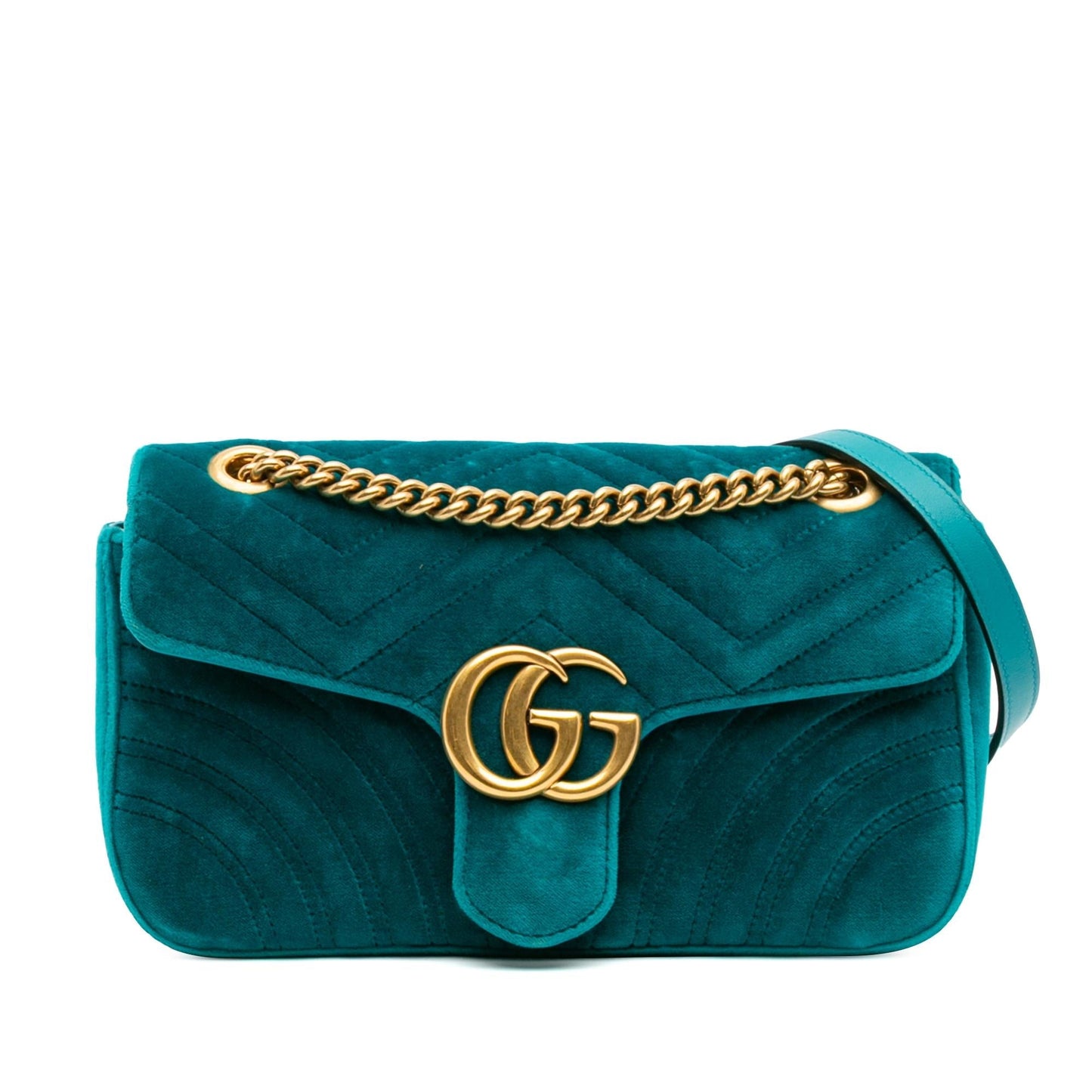 Gucci GG Marmont Velvet Matelasse Small Flap Crossbody Bag