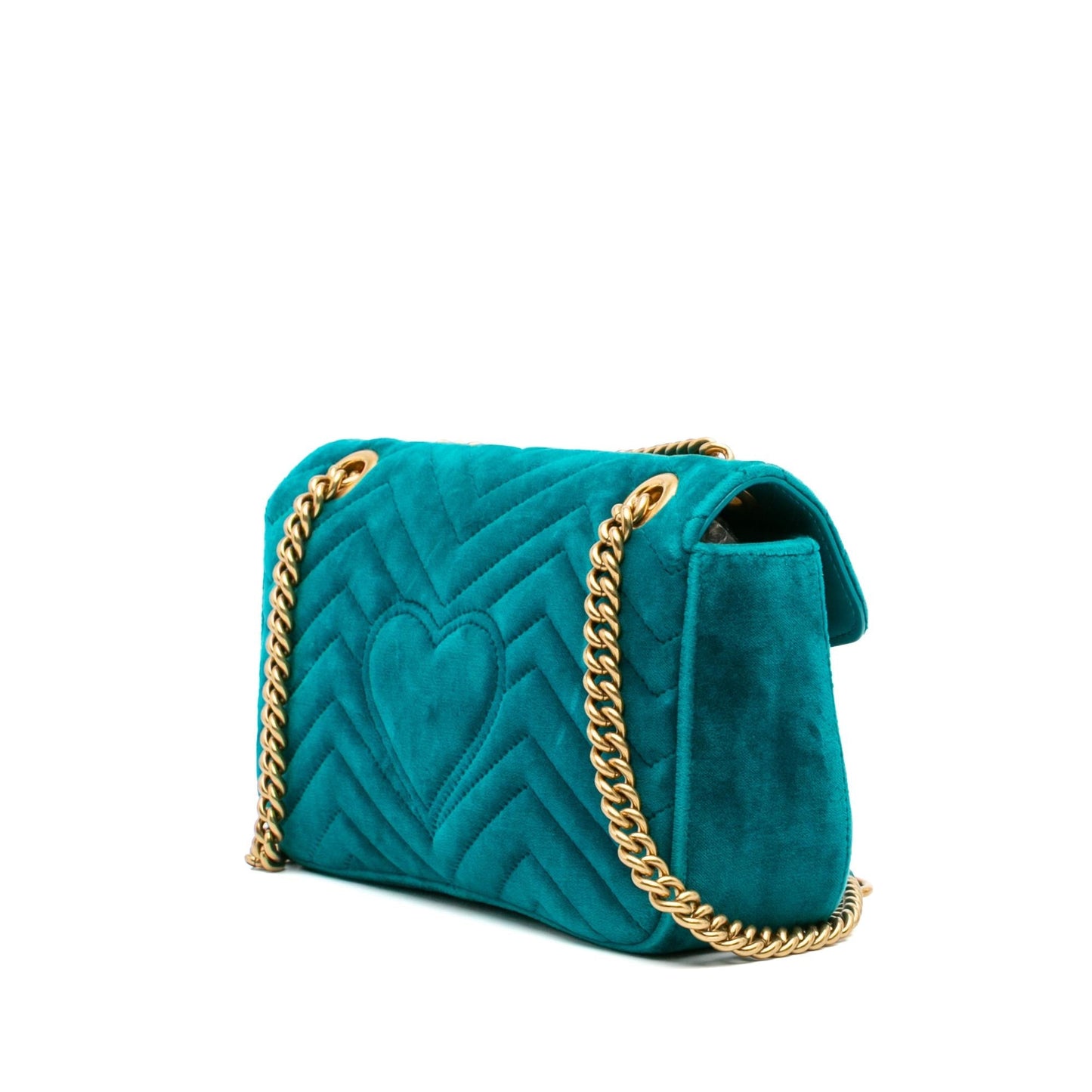Gucci GG Marmont Velvet Matelasse Small Flap Crossbody Bag
