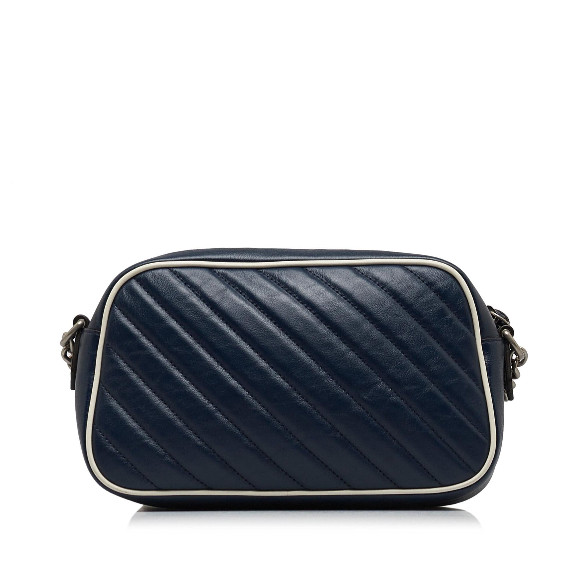 Gucci GG Marmont Torchon SHG-2eFBEB Calf Blue Small Crossbody Bag