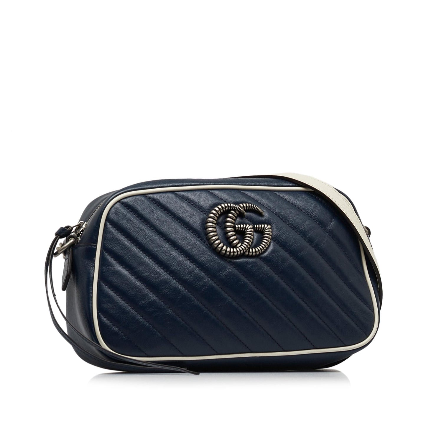 Gucci GG Marmont Torchon SHG-2eFBEB Calf Blue Small Crossbody Bag