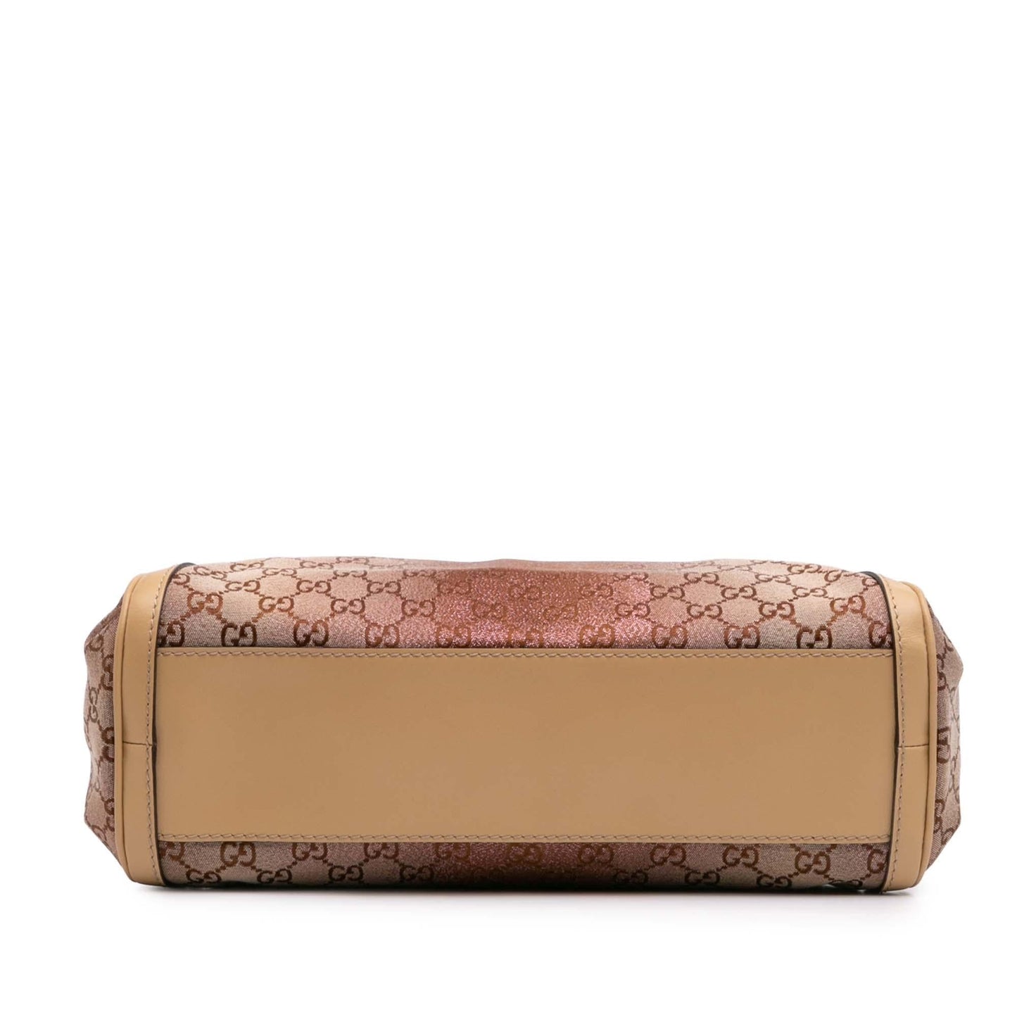 Gucci GG Metallic Scarlett Canvas Calf Brown Pink Shoulder Bag