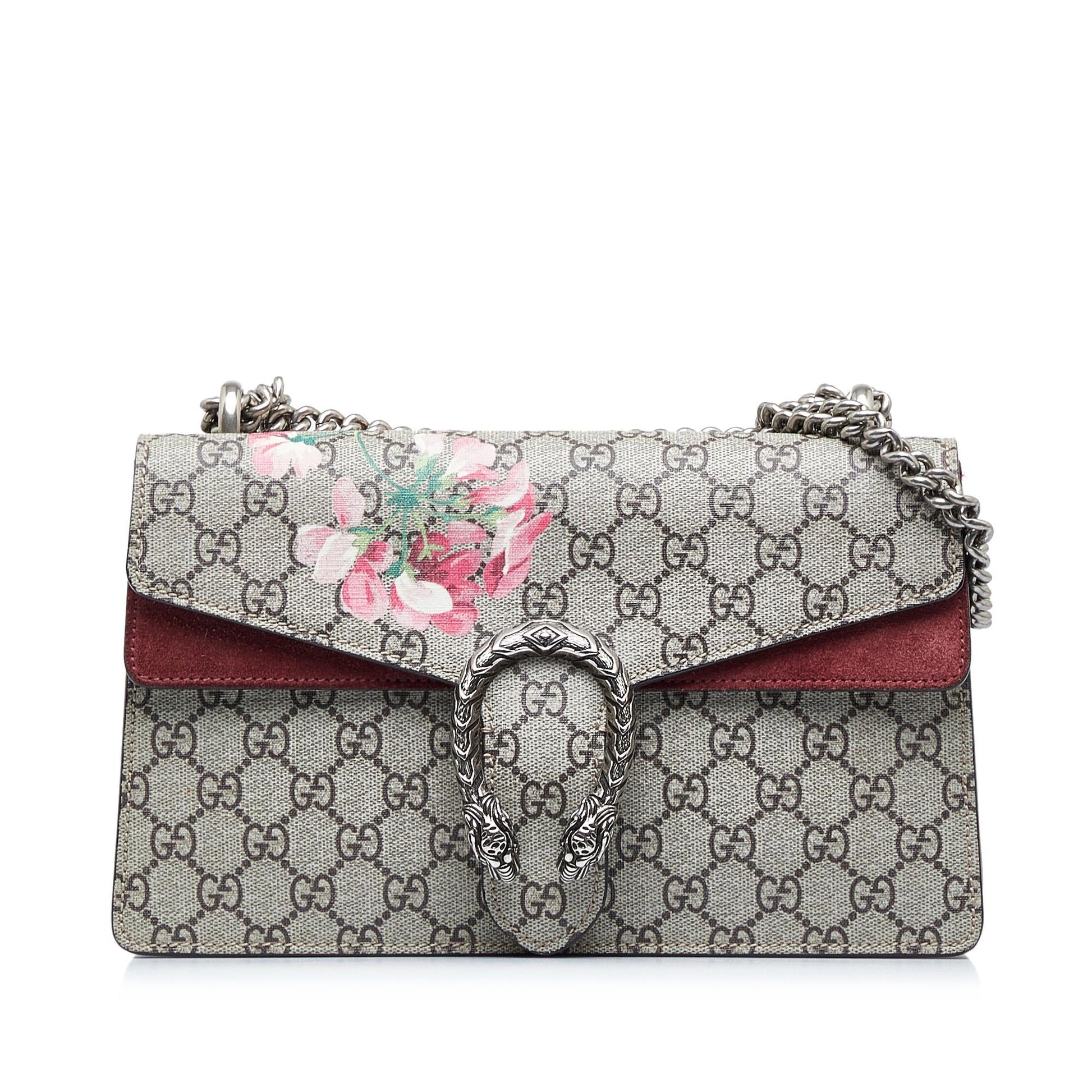 Gucci GG Supreme Blooms Dionysus SHG-2lCEJt Canvas Calf Brown Small Shoulder Bag