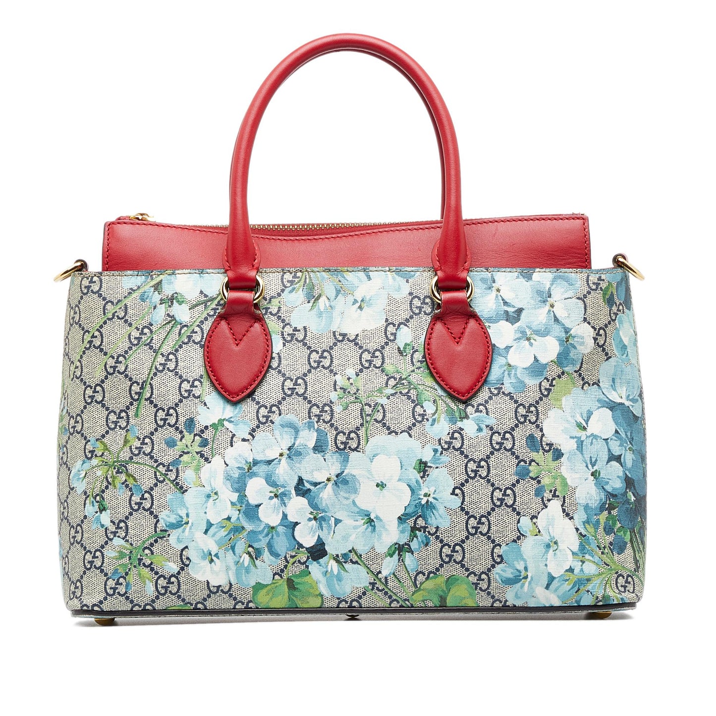 Gucci GG Supreme Blooms Linea A Canvas Blue Small Tote Bag