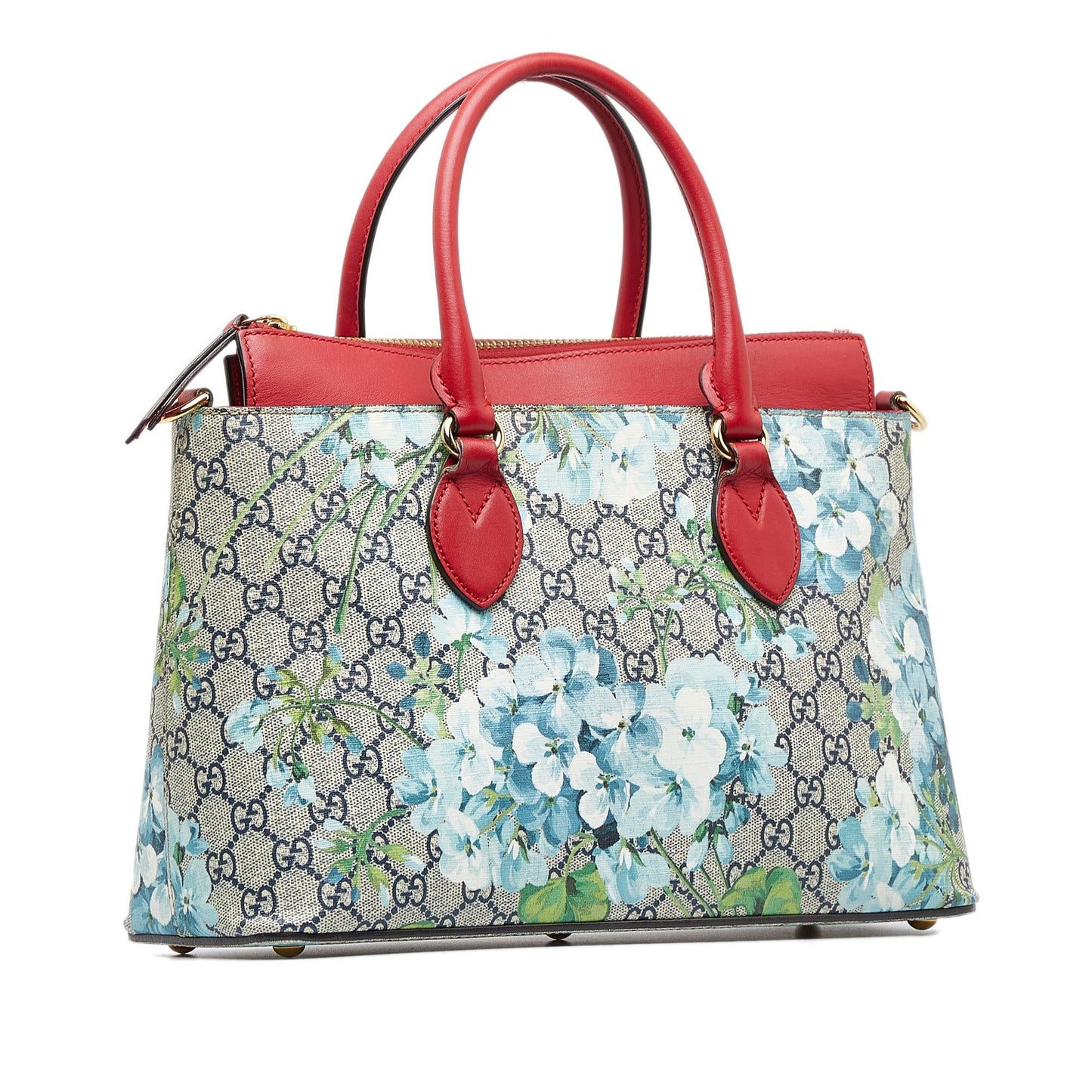 Gucci GG Supreme Blooms Linea A Canvas Blue Small Tote Bag