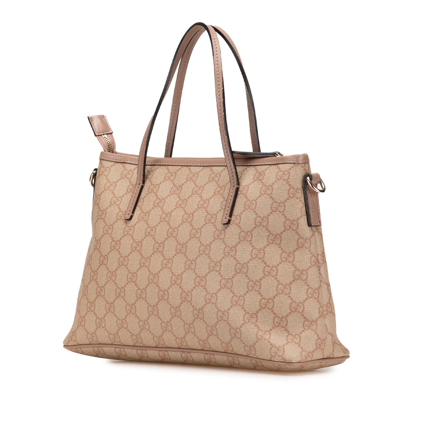 Gucci GG Supreme Convertible Canvas Calf Brown Small Tote Bag