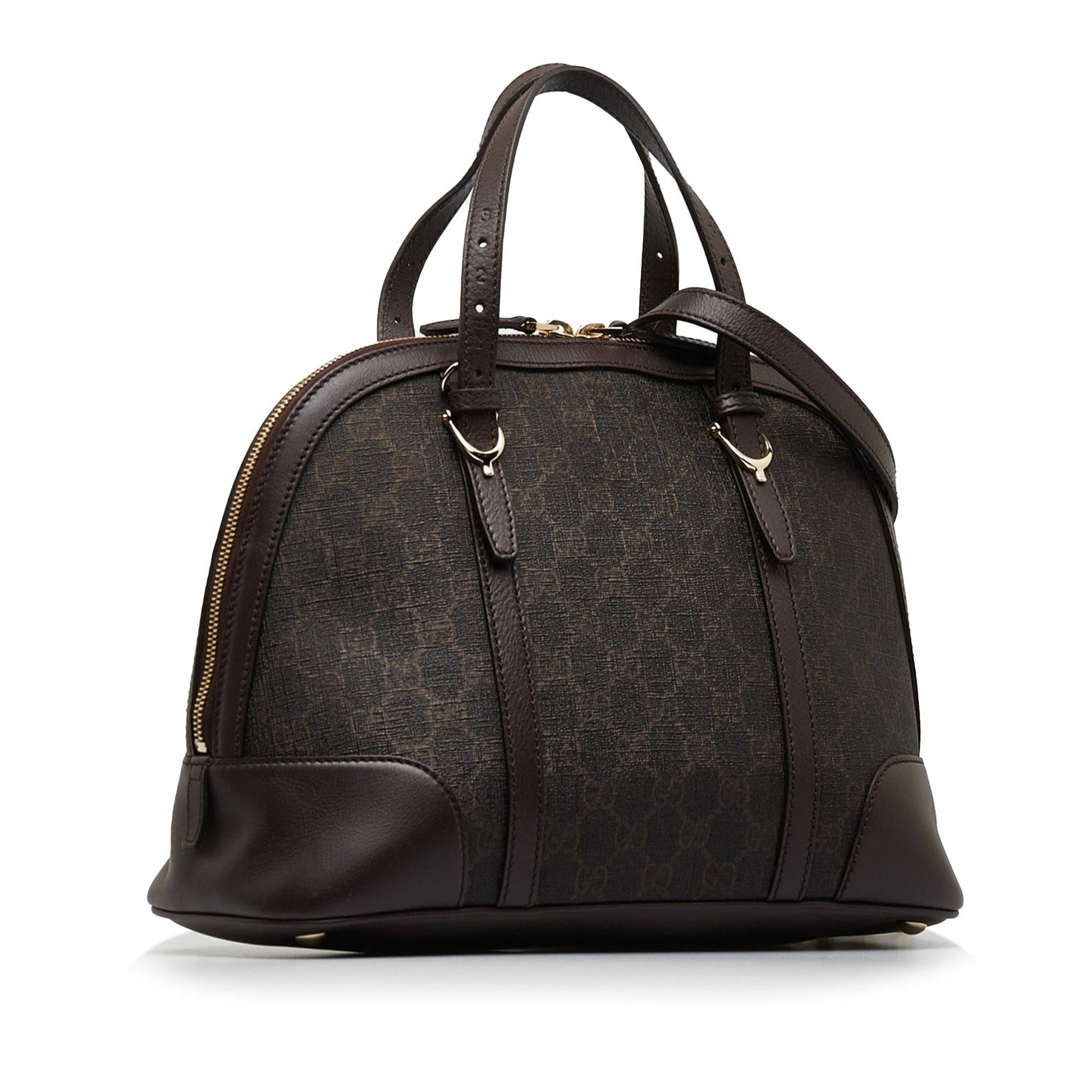 Gucci GG Supreme Dome SHG-EUYcCH Canvas Brown Small Satchel Bag