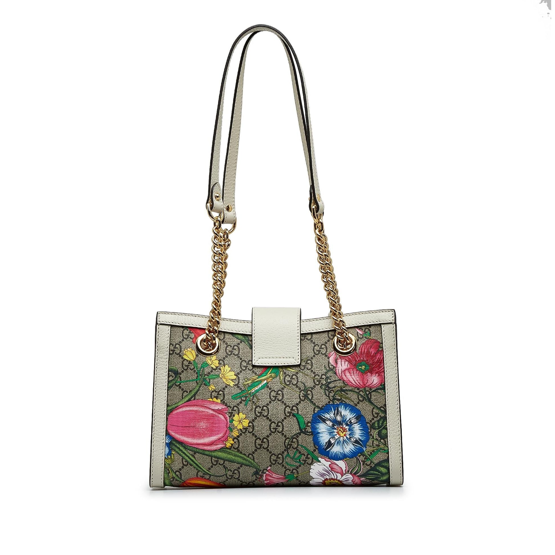 Gucci GG Supreme Flora Padlock SHG-LnY51x Canvas Brown Small Shoulder Bag