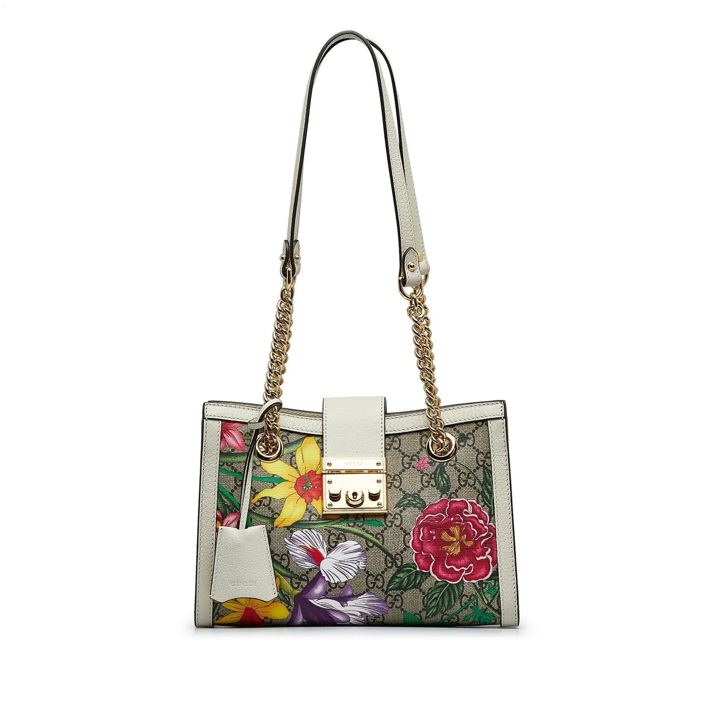 Gucci GG Supreme Flora Padlock SHG-LnY51x Canvas Brown Small Shoulder Bag
