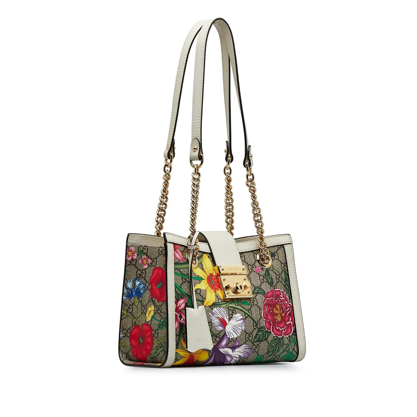 Gucci GG Supreme Flora Padlock SHG-LnY51x Canvas Brown Small Shoulder Bag