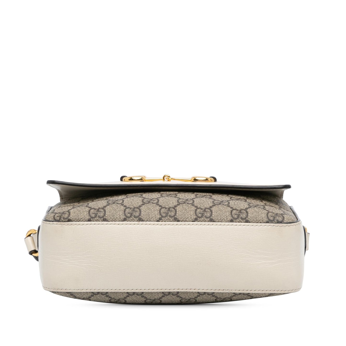Gucci GG Supreme Horsebit Canvas Calf White Brown Crossbody Bag