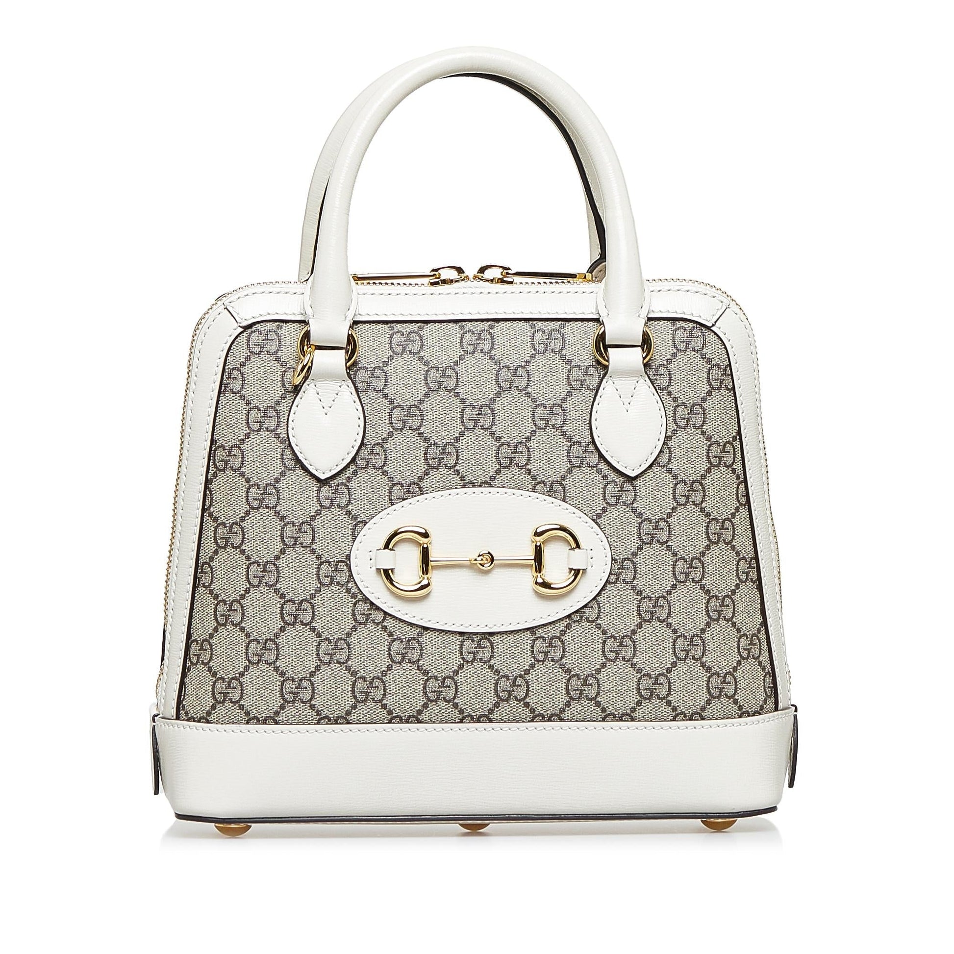 Gucci GG Supreme Horsebit Canvas Brown Small Satchel Bag Satchel 1