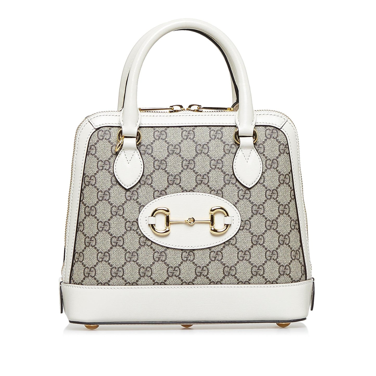 Gucci GG Supreme Horsebit Canvas Brown Small Satchel Bag