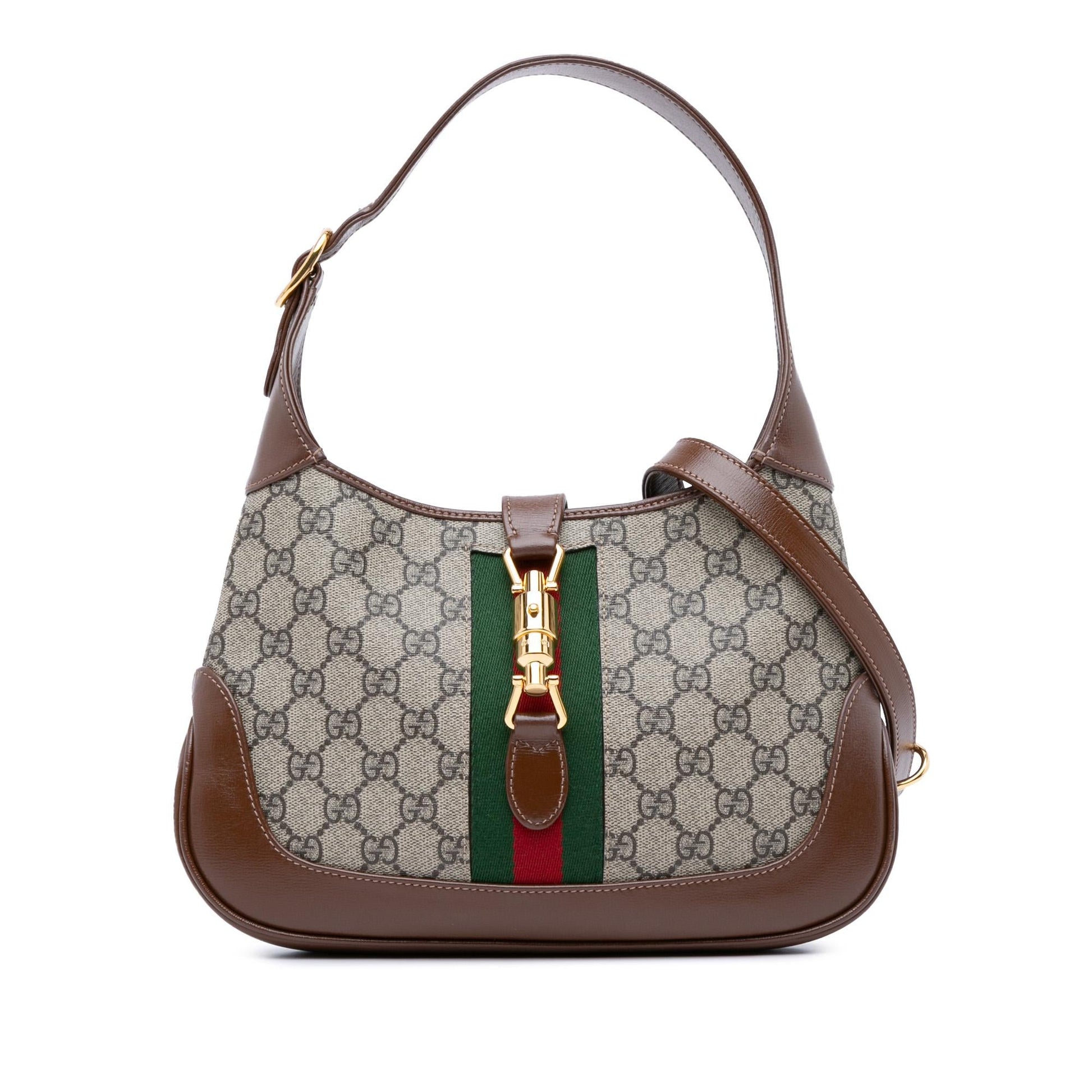 Gucci GG Supreme Jackie SHG-uz0h4h Canvas Calf Brown Small Crossbody Bag
