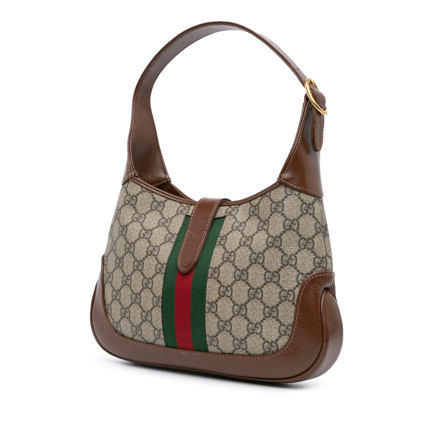 Gucci GG Supreme Jackie Canvas Calf Brown Small Crossbody Bag Jackie Crossbody