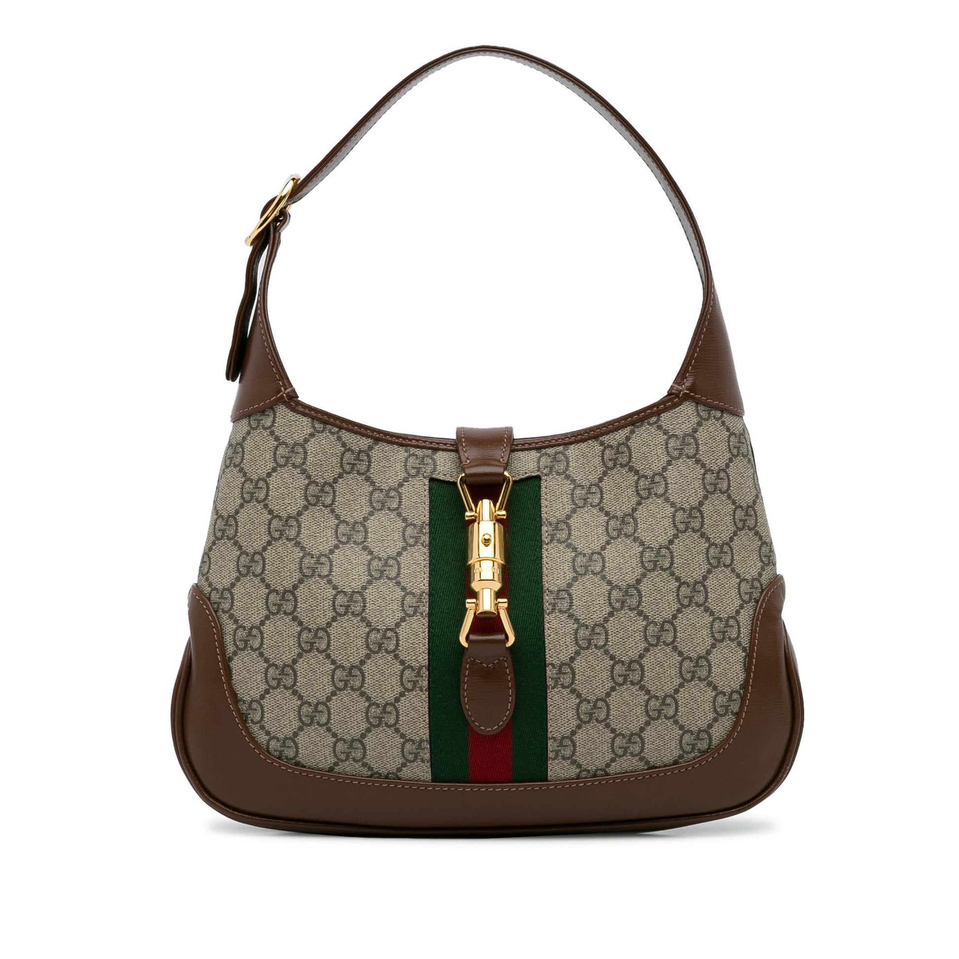 Gucci GG Supreme Jackie SHG-ncB8Zi Canvas Calf Brown Small Crossbody Bag