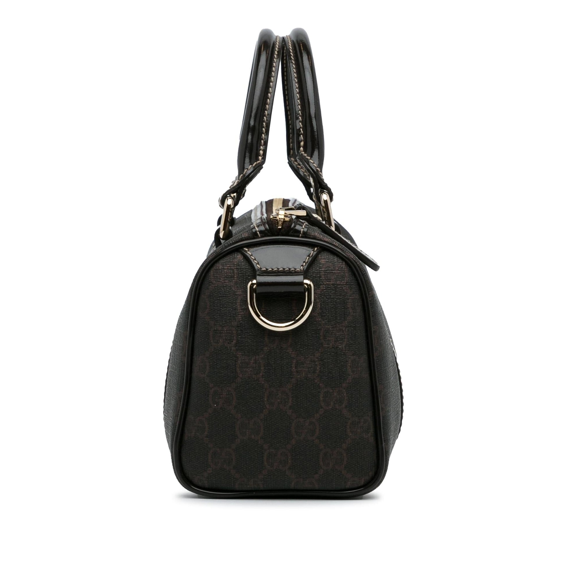 Gucci GG Supreme Joy Boston SHG-k6vJk3 Canvas Brown Small Satchel Bag