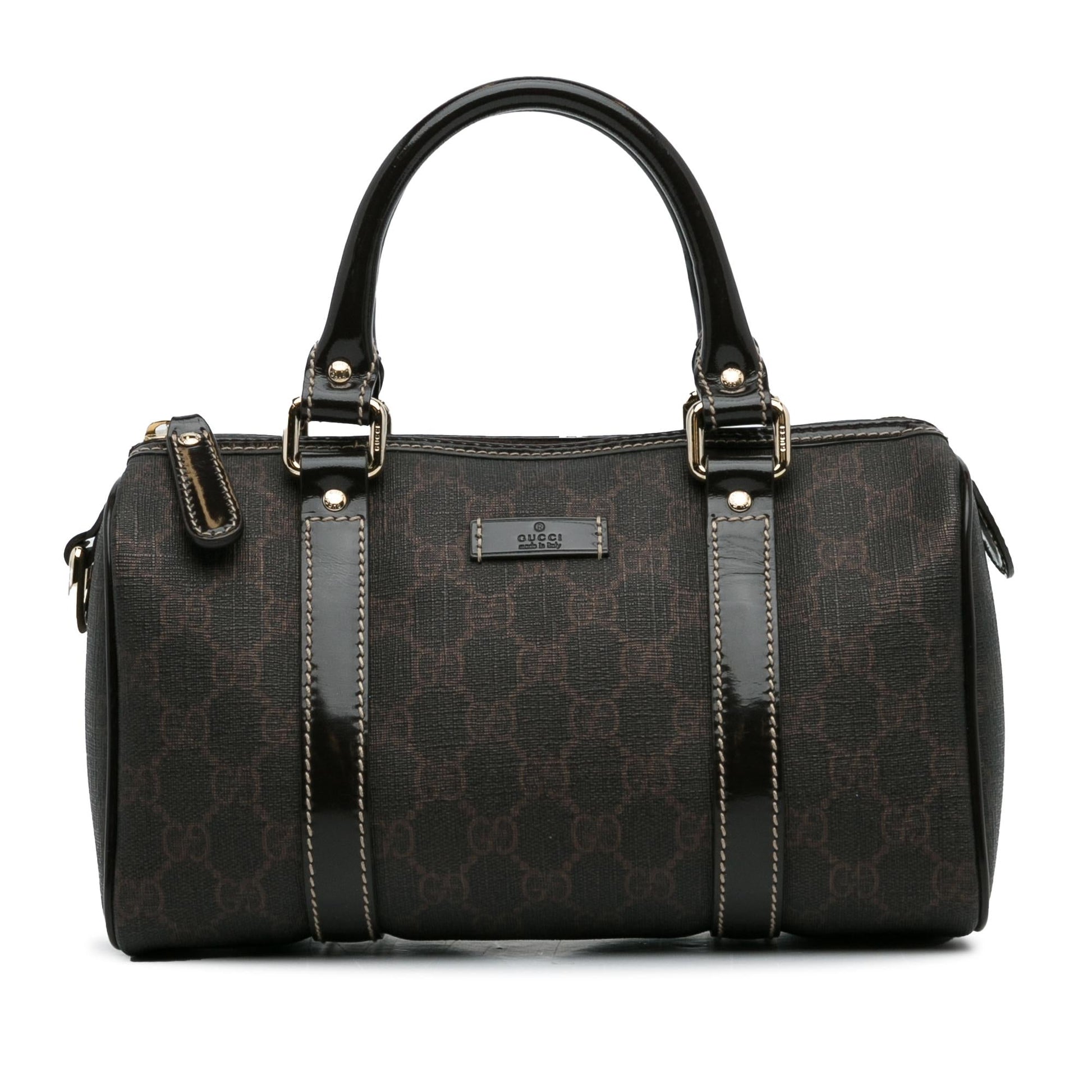 Gucci GG Supreme Joy Boston SHG-k6vJk3 Canvas Brown Small Satchel Bag