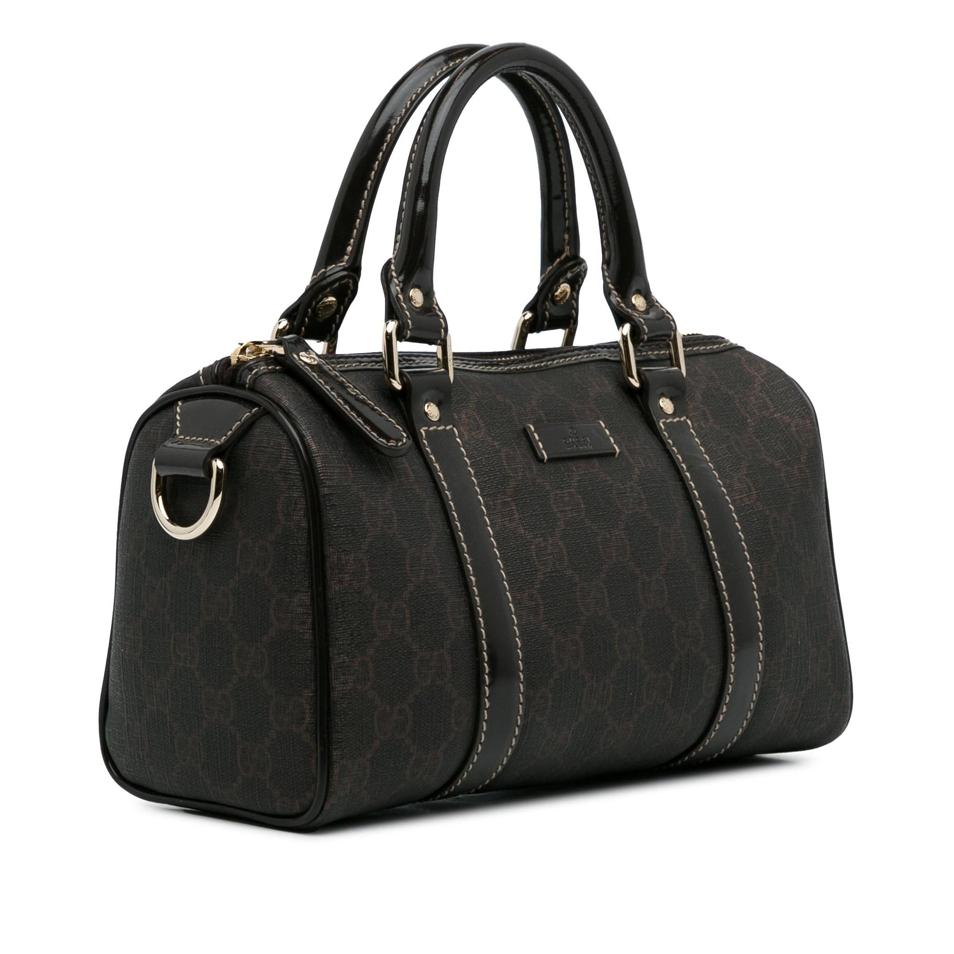 Gucci GG Supreme Joy Boston SHG-k6vJk3 Canvas Brown Small Satchel Bag