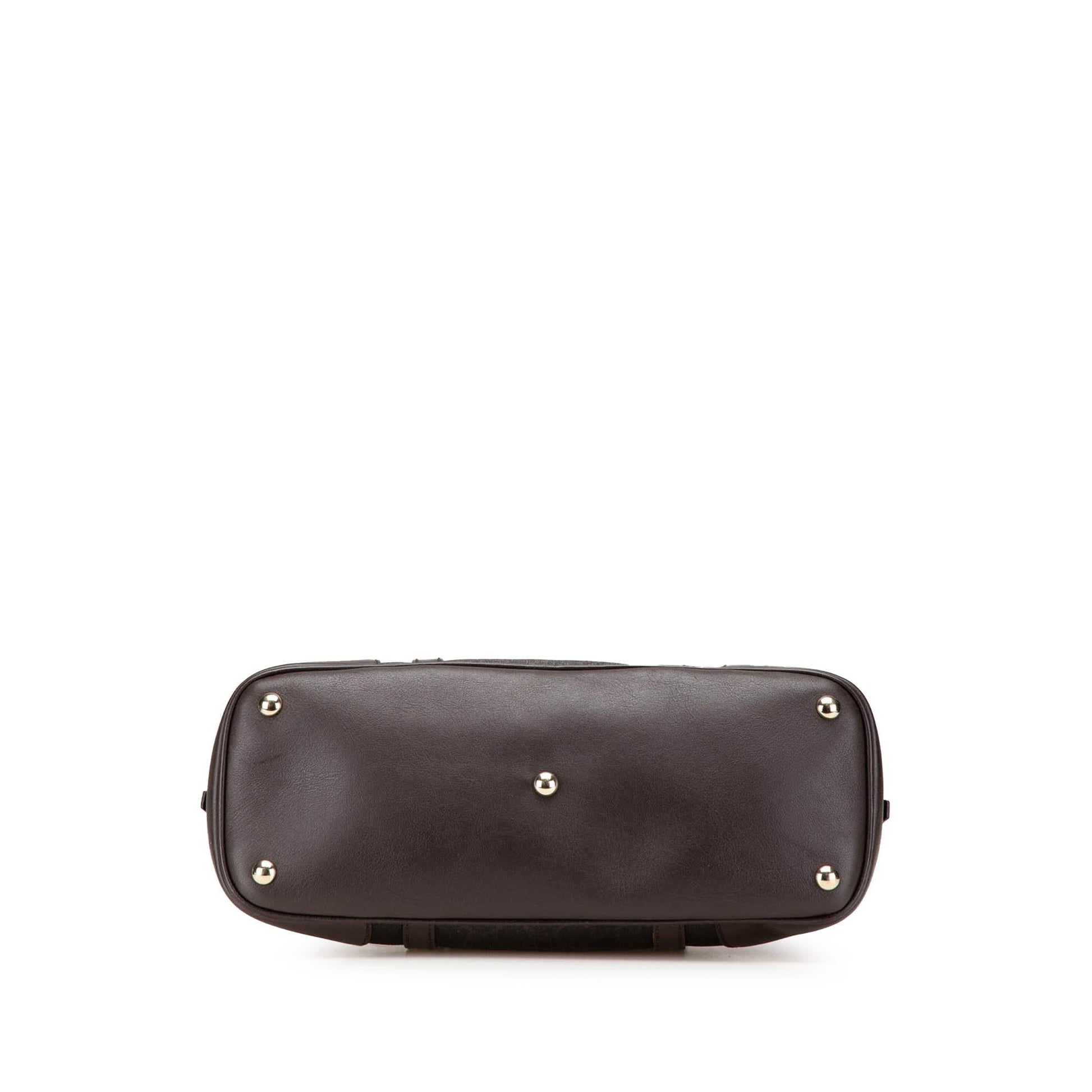 Gucci GG Supreme Nice Dome Canvas Calf Brown Small Satchel Bag Dome Satchel