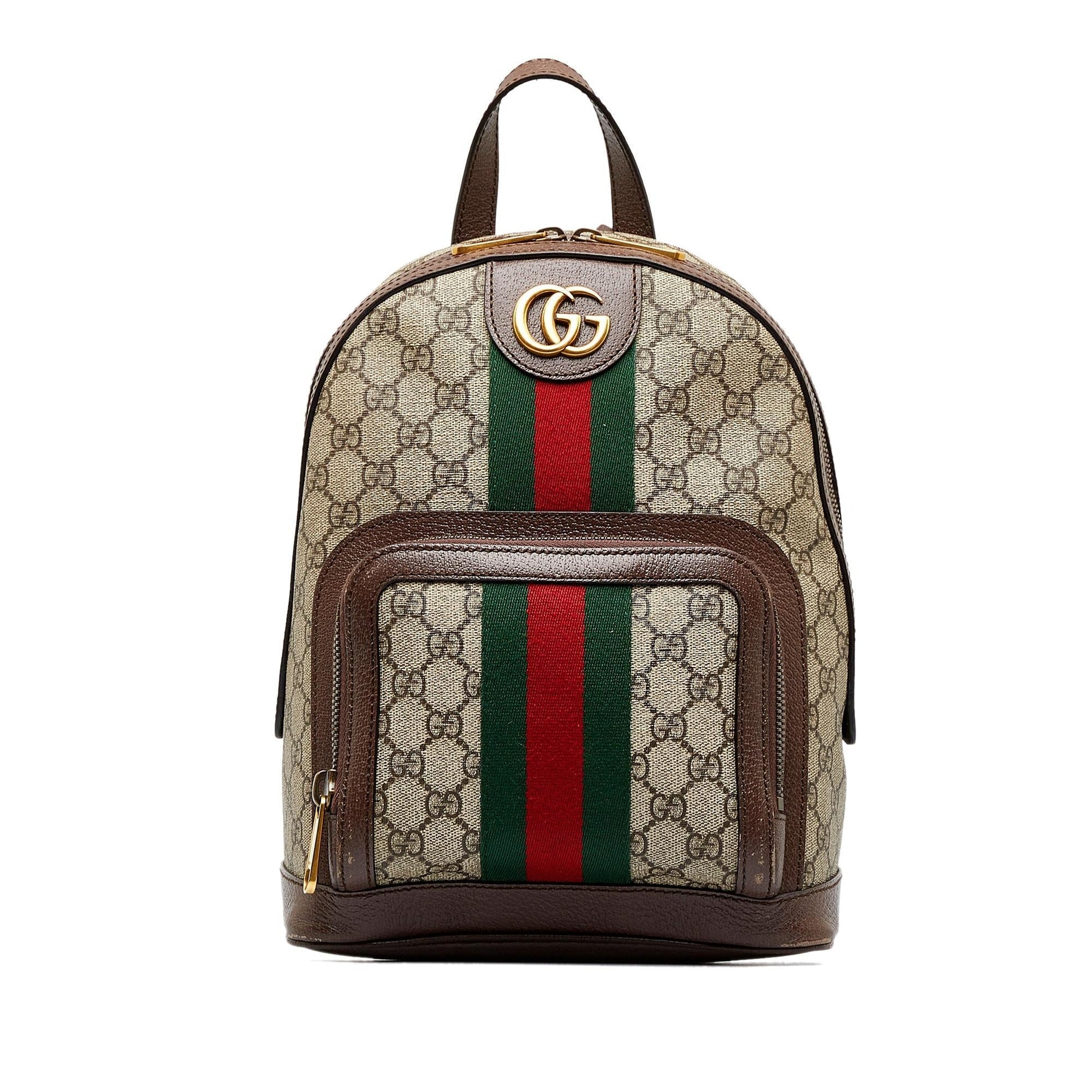 Gucci GG Supreme Ophidia Backpack SHG-c8rFMk Canvas Calf Brown Small