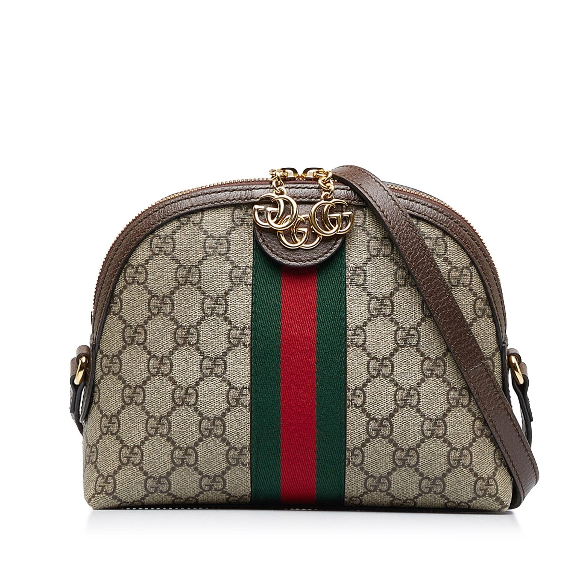 Gucci GG Supreme Ophidia SHG-BCPk9N Canvas Calf Brown Small Crossbody Bag