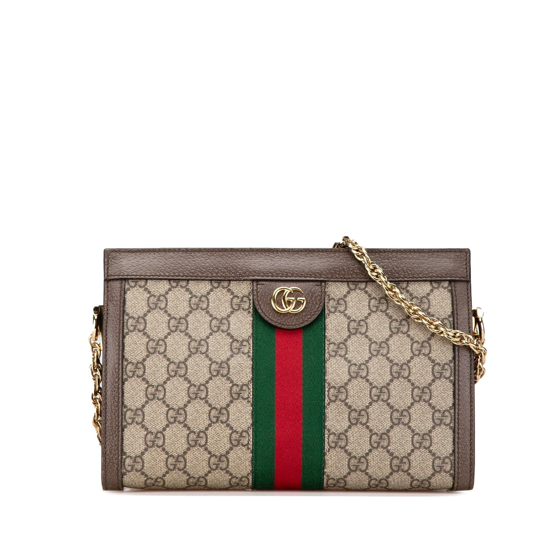 Gucci GG Supreme Ophidia Canvas Calf Brown Small Crossbody Bag Crossbody 1