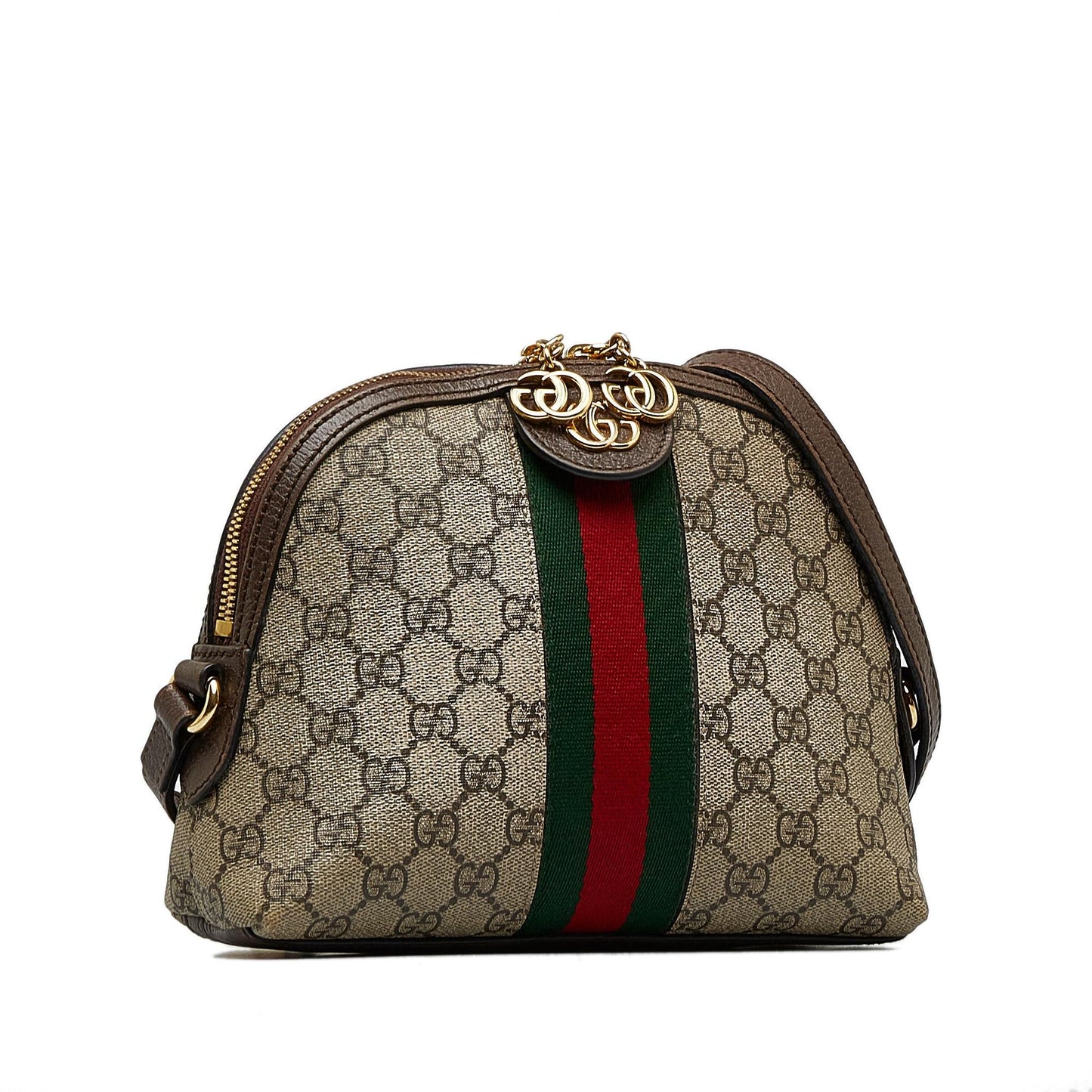 Gucci GG Supreme Ophidia Dome SHG-bGG5IQ Canvas Calf Brown Small Crossbody Bag