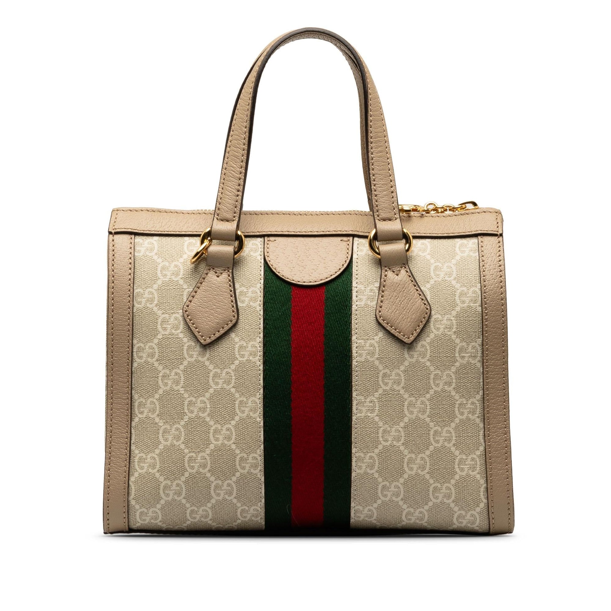 Gucci GG Supreme Ophidia SHG-gSeSoW Canvas Calf Brown Small Satchel Bag