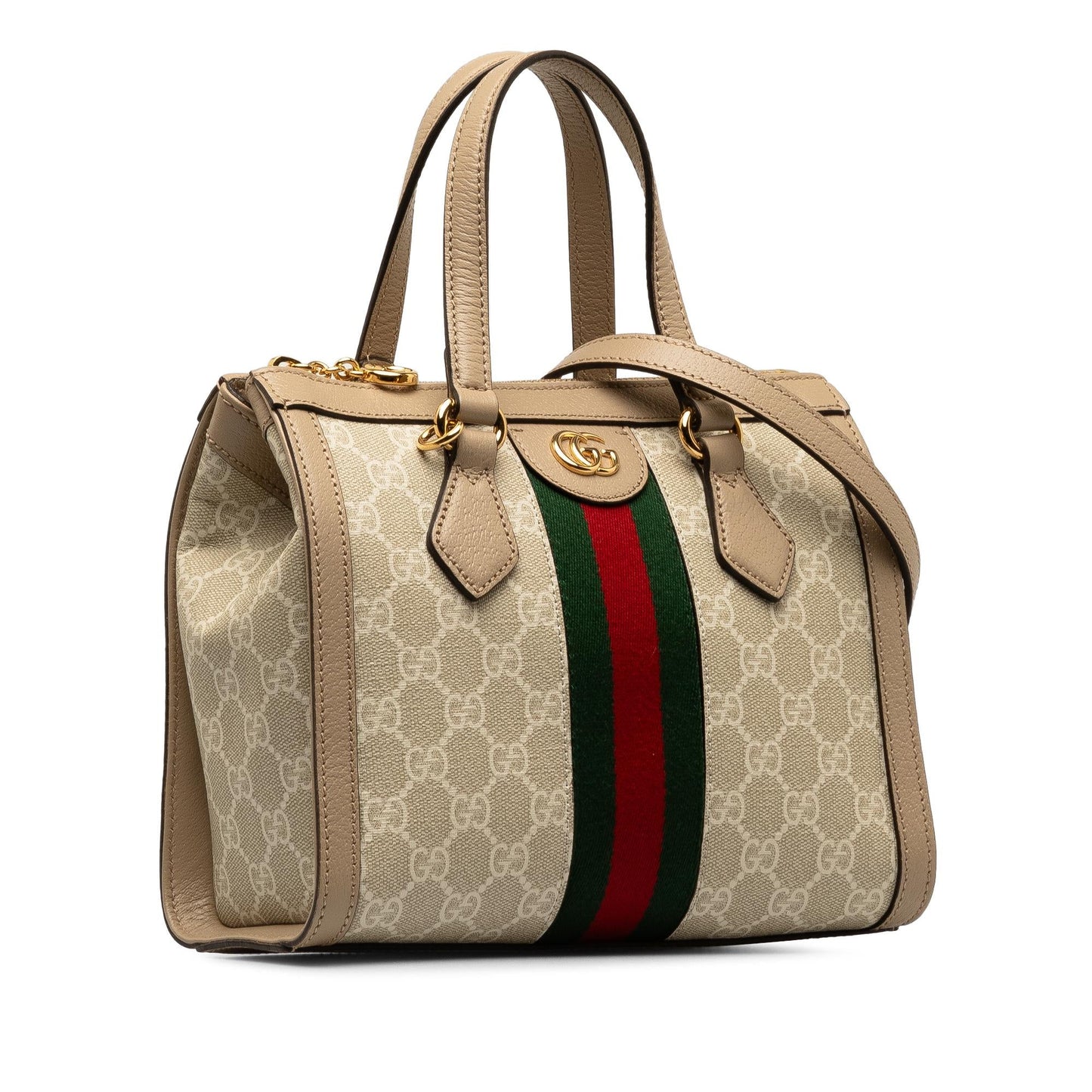 Gucci GG Supreme Ophidia SHG-gSeSoW Canvas Calf Brown Small Satchel Bag