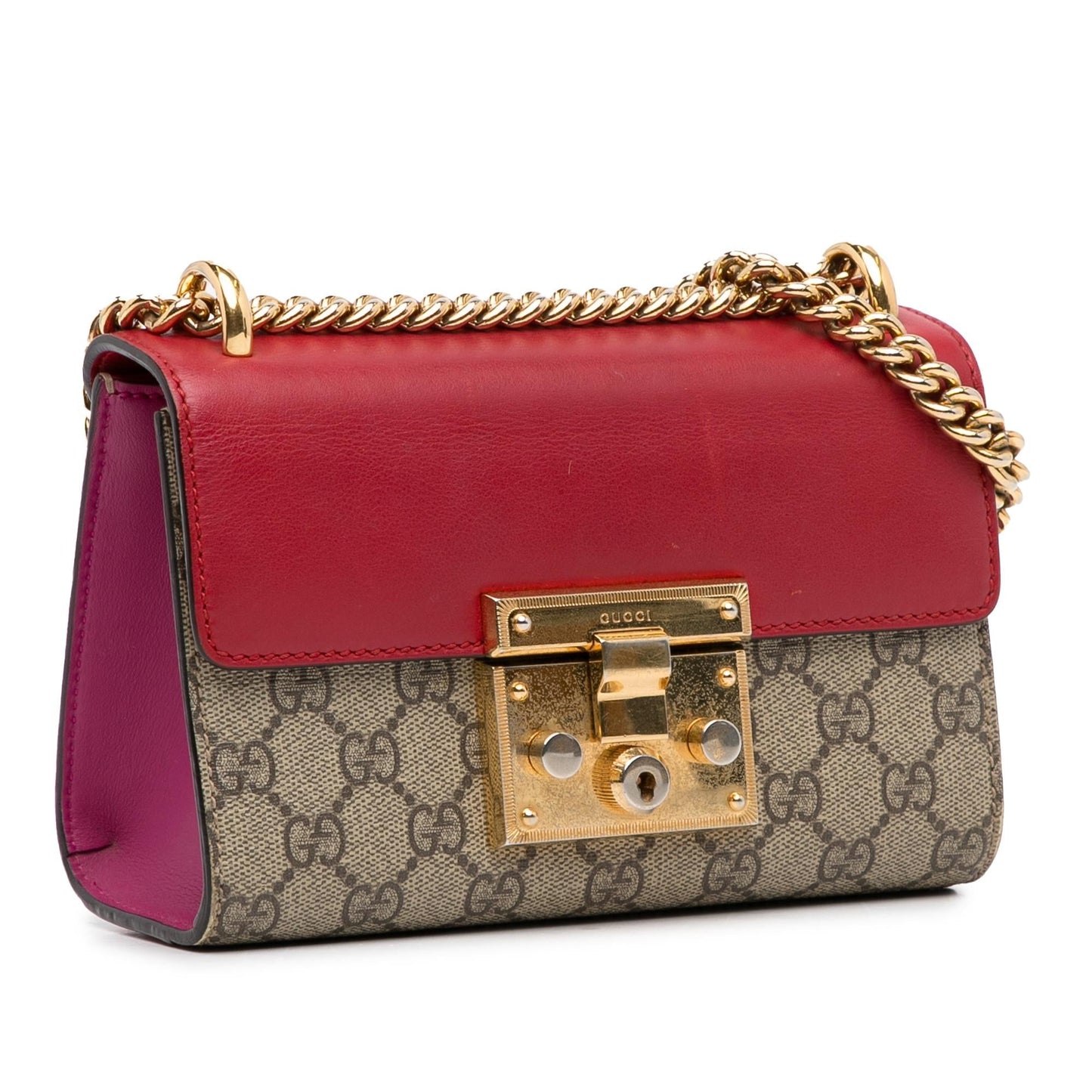 Gucci GG Supreme Padlock SHG-UWsLXV Canvas Brown Small Crossbody Bag