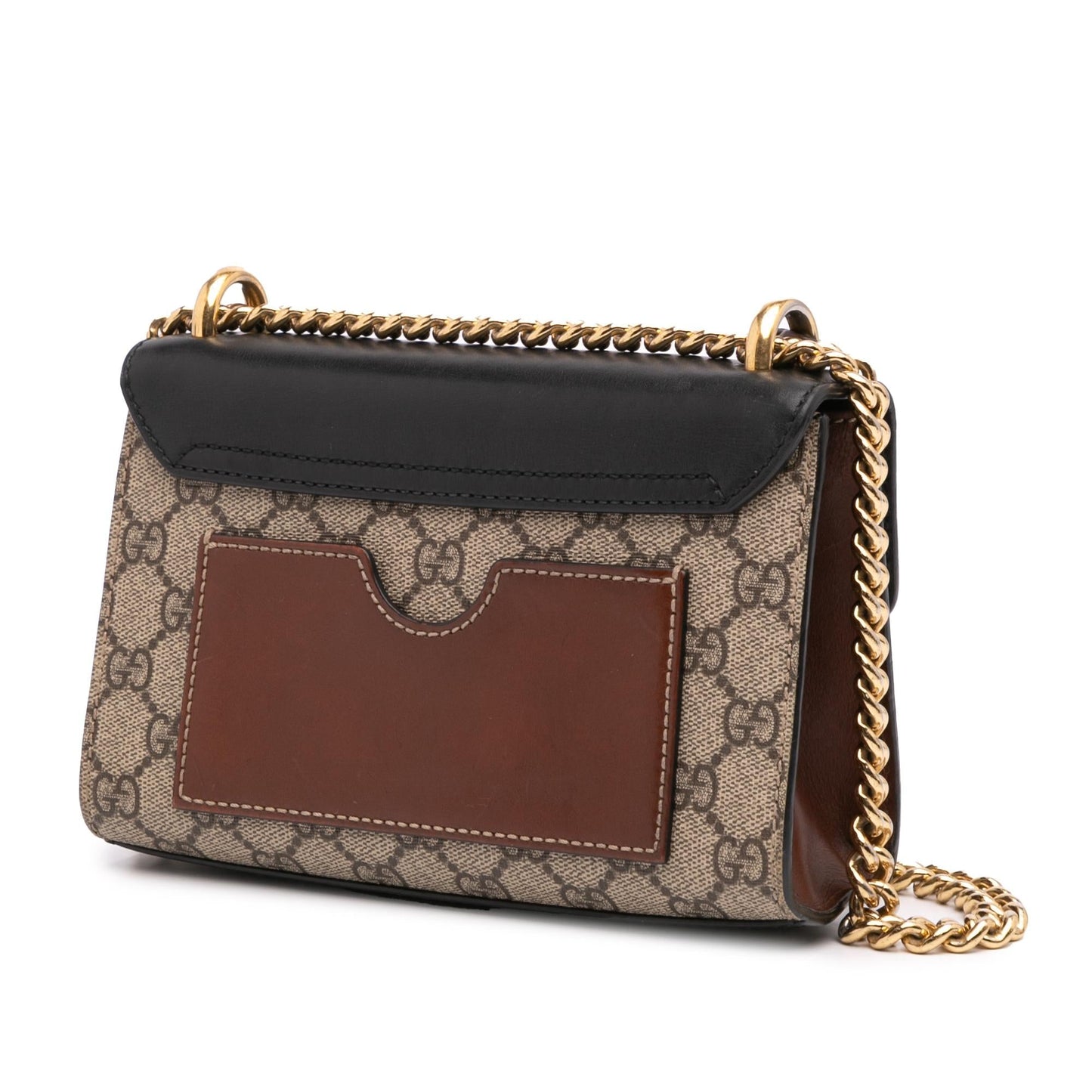 Gucci GG Supreme Padlock Canvas Brown Small Crossbody Bag