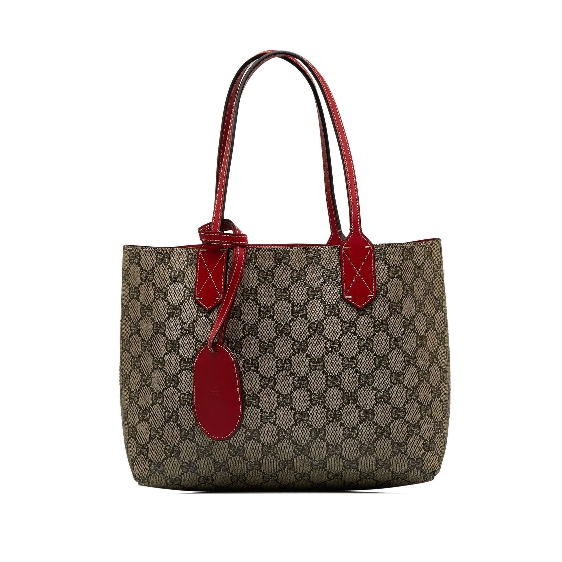Gucci GG Supreme Reversible SHG-FICivb Canvas Brown Small Tote Bag