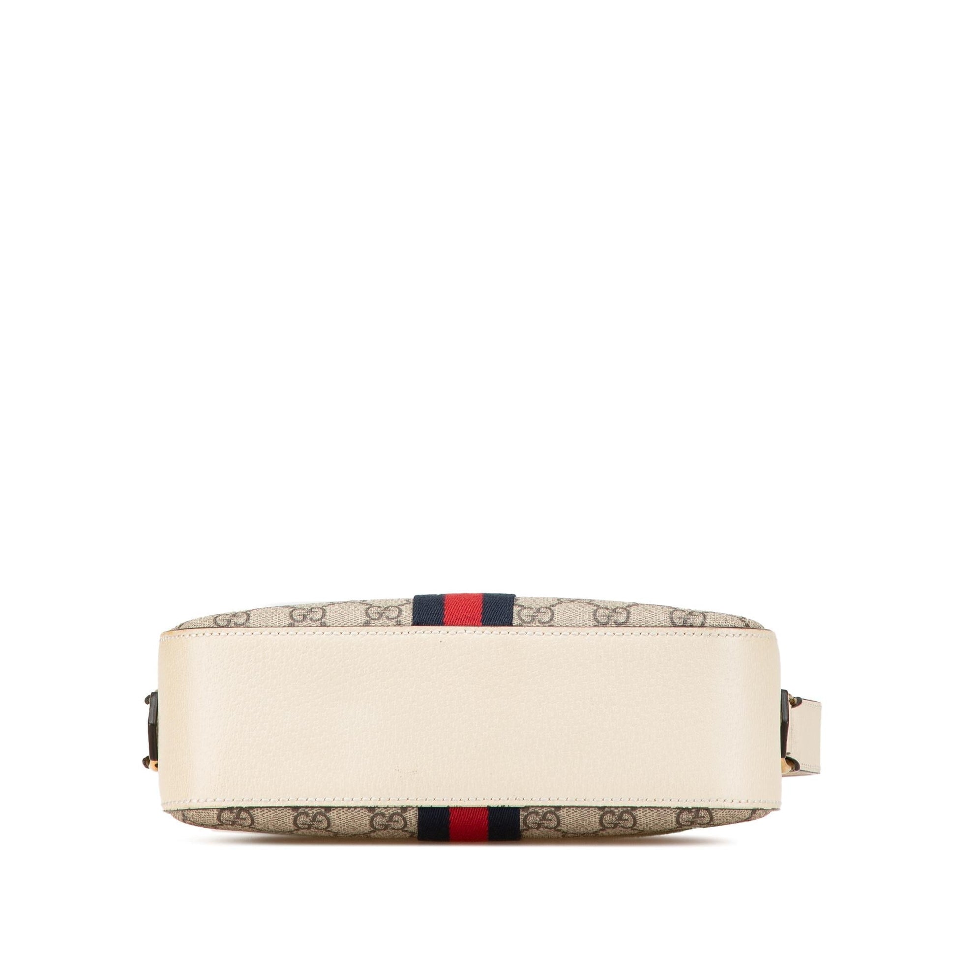Gucci GG Supreme Textured Web Ophidia Canvas Calf Calfskin White Crossbody Bag