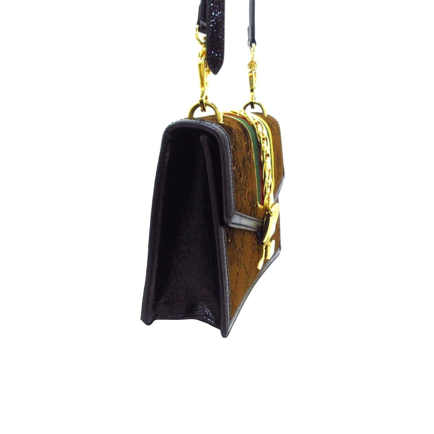 Gucci GG Velvet Sylvie SHG-UdhlJD Brown Small Crossbody Bag