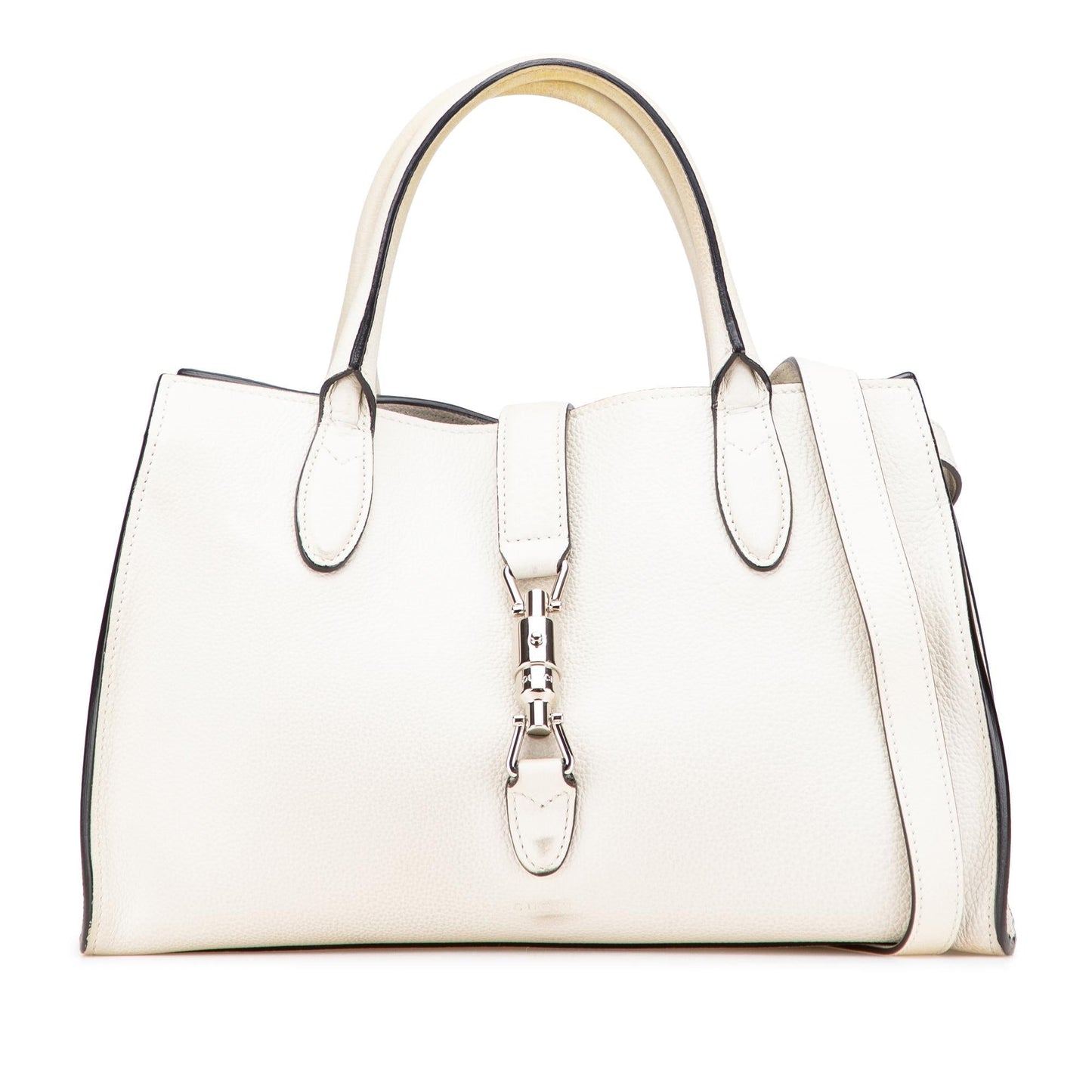 Gucci Grained Soft Jackie Calf Calfskin White Small Tote Bag