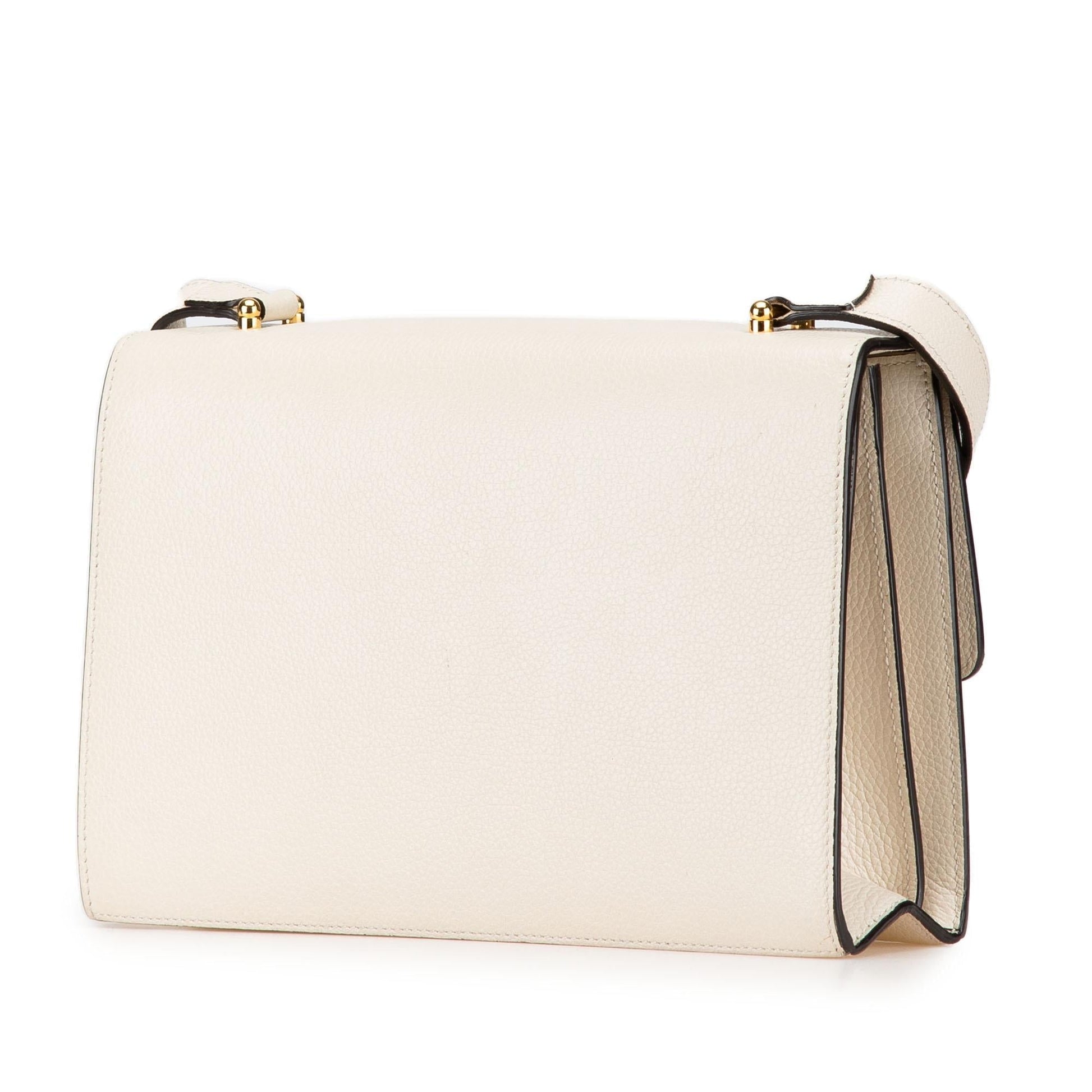 Gucci Grainy Zumi Flap Calf Calfskin White Small Crossbody Bag Flap Crossbody