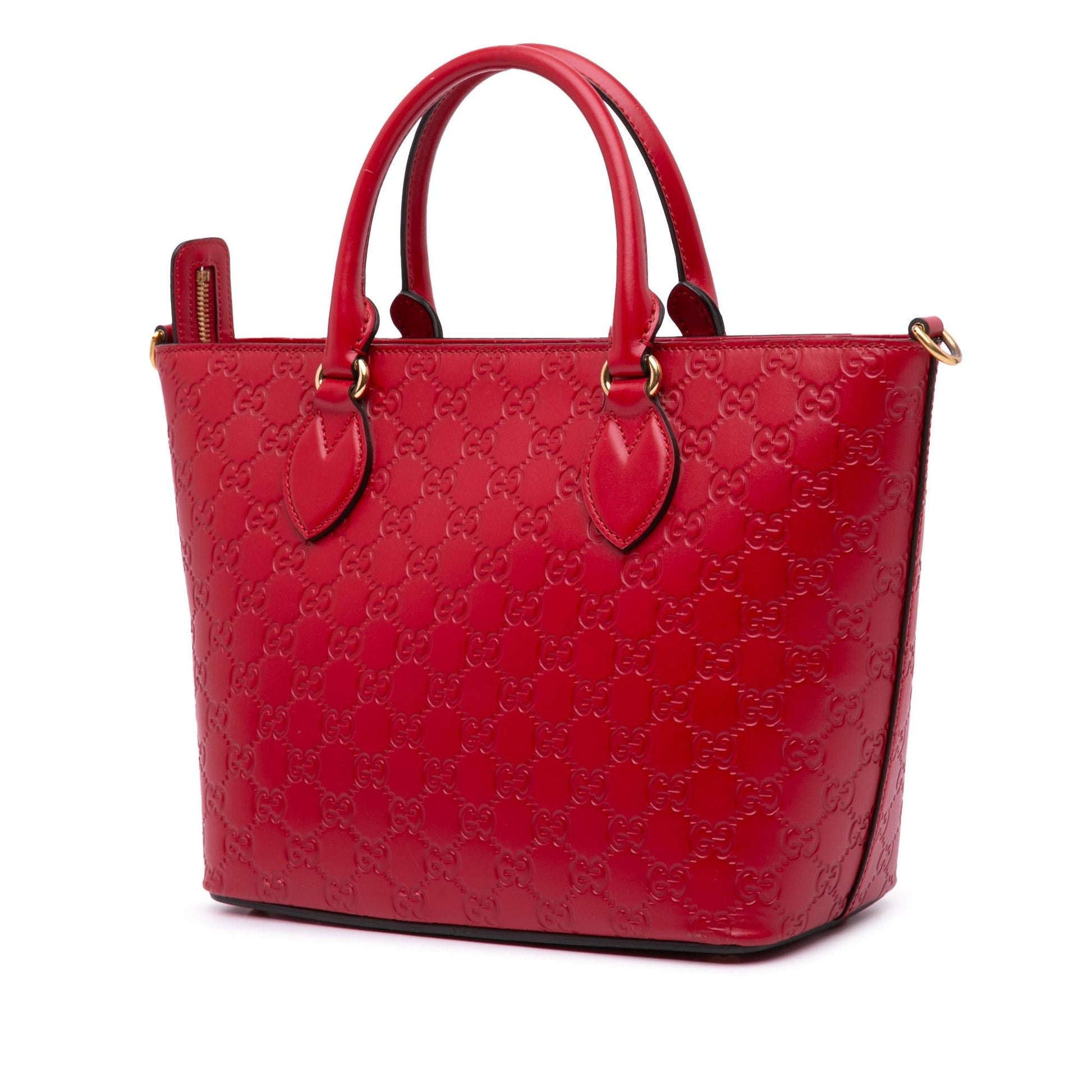 Gucci Guccissima Convertible Calf Red Small Tote Bag